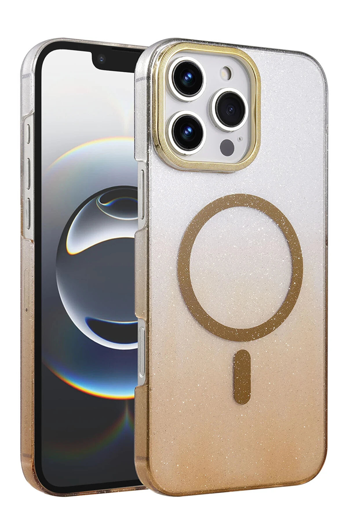 Buti̇k Harmonyaura Apple İphone 16 Pro Max Glossy Magsafe Kapak - &Ccedil;&ouml;l Ti̇tanyum