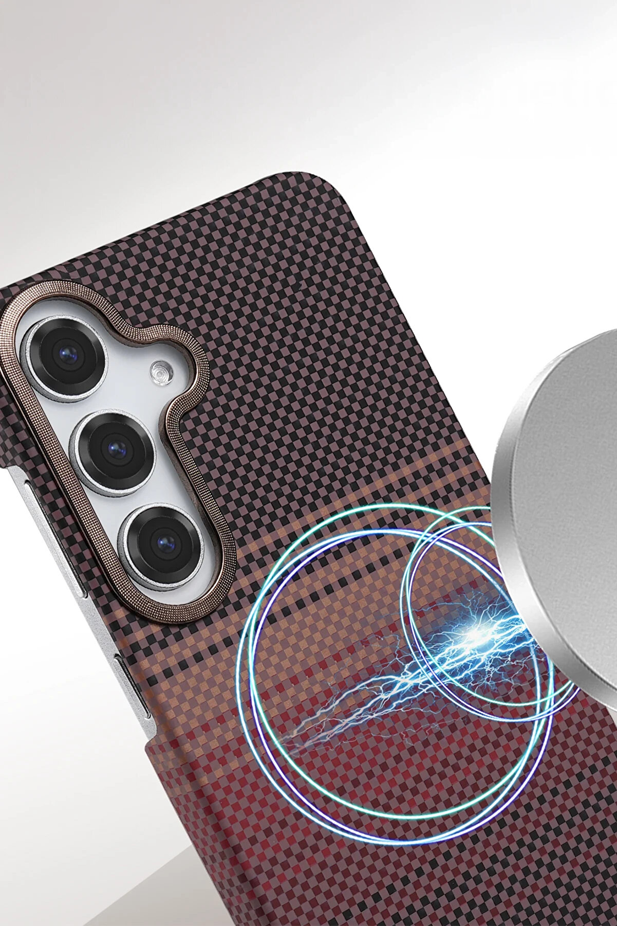 Buti̇k Harmonyaura Samsung Galaxy S23 Fe Vega Magsafe Kapak - Gri̇