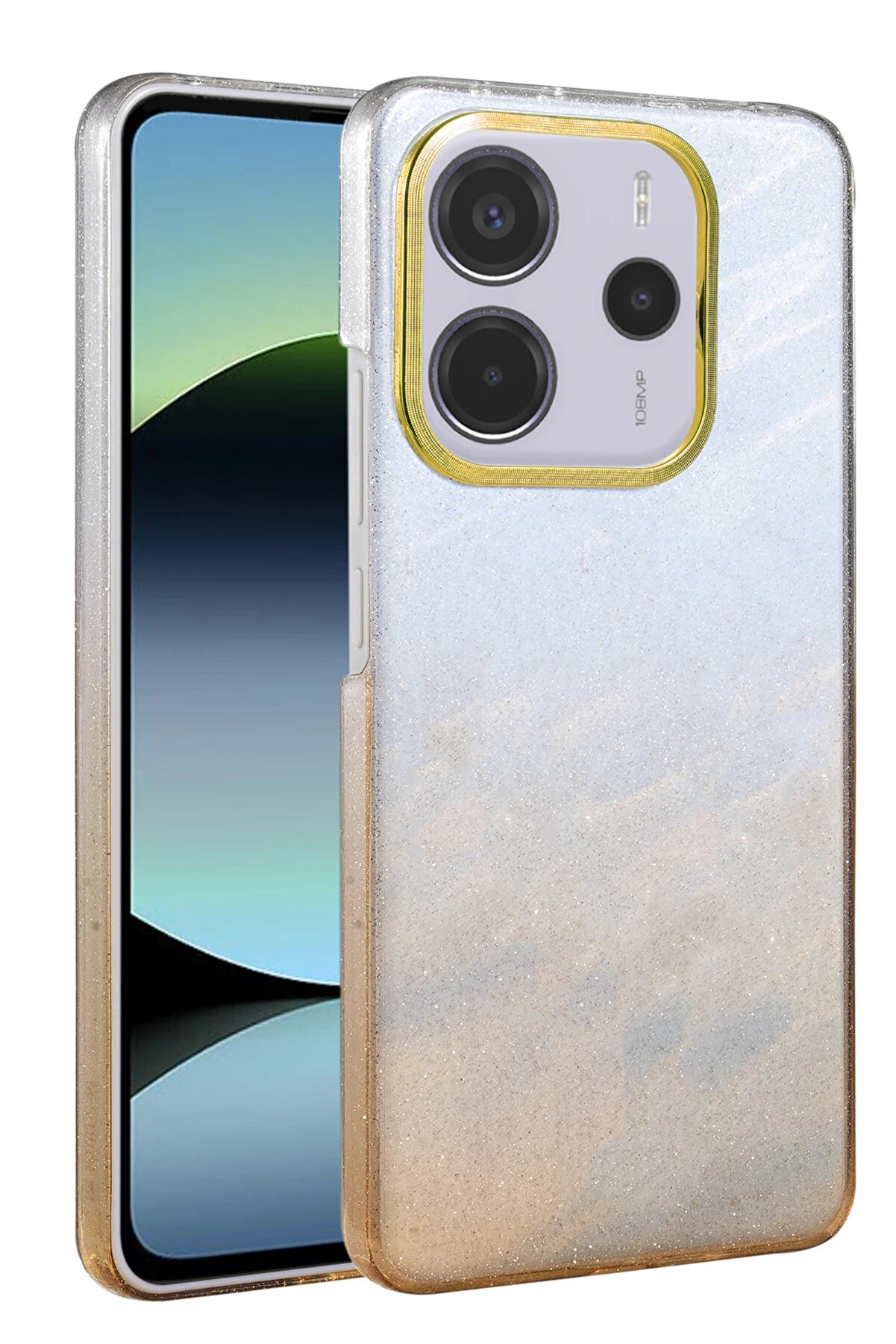 Buti̇k Harmonyaura Xi̇aomi̇ Redmi̇ Note 14 4G Glossy Kapak - &Ccedil;&ouml;l Ti̇tanyum