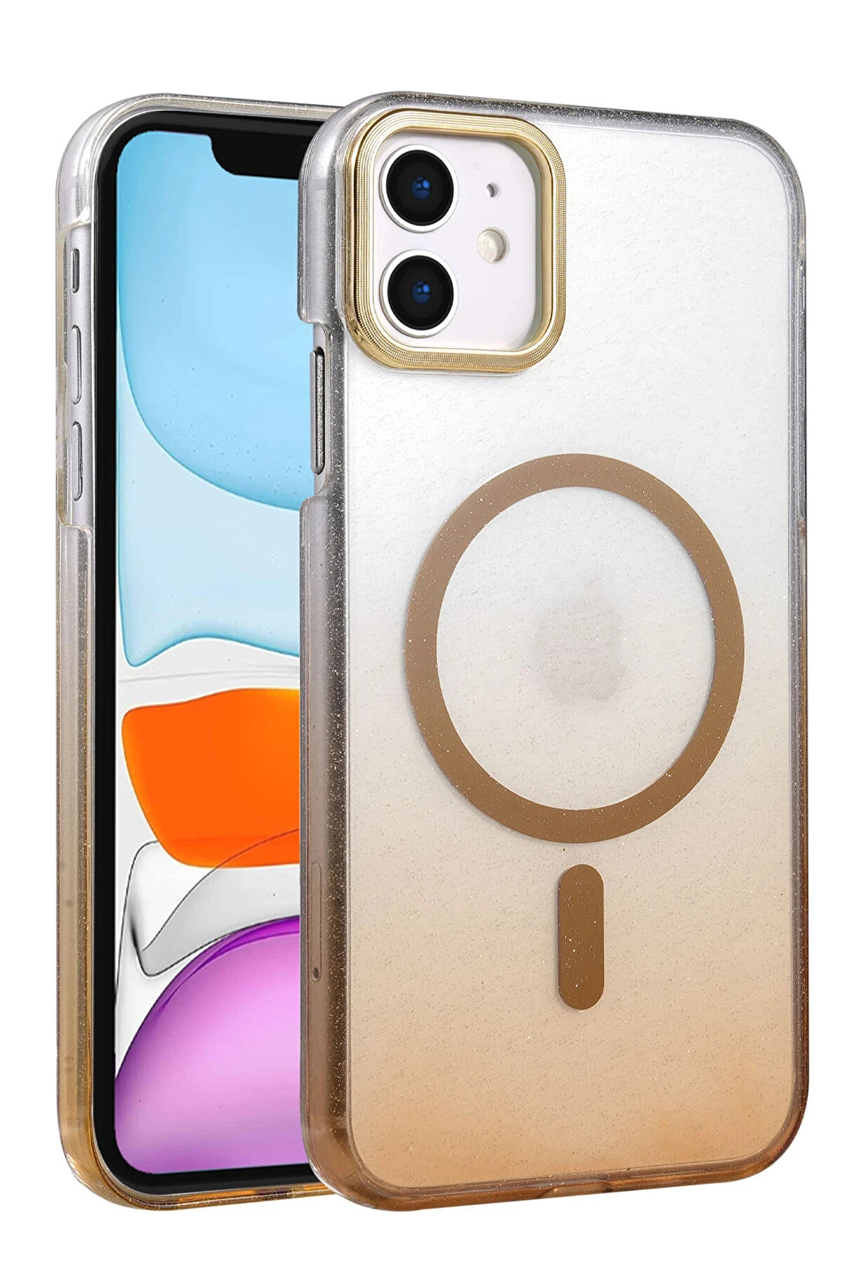 Harmonyaura Apple İphone 12 Glossy Magsafe Kapak - &Ccedil;&ouml;l Ti̇tanyum