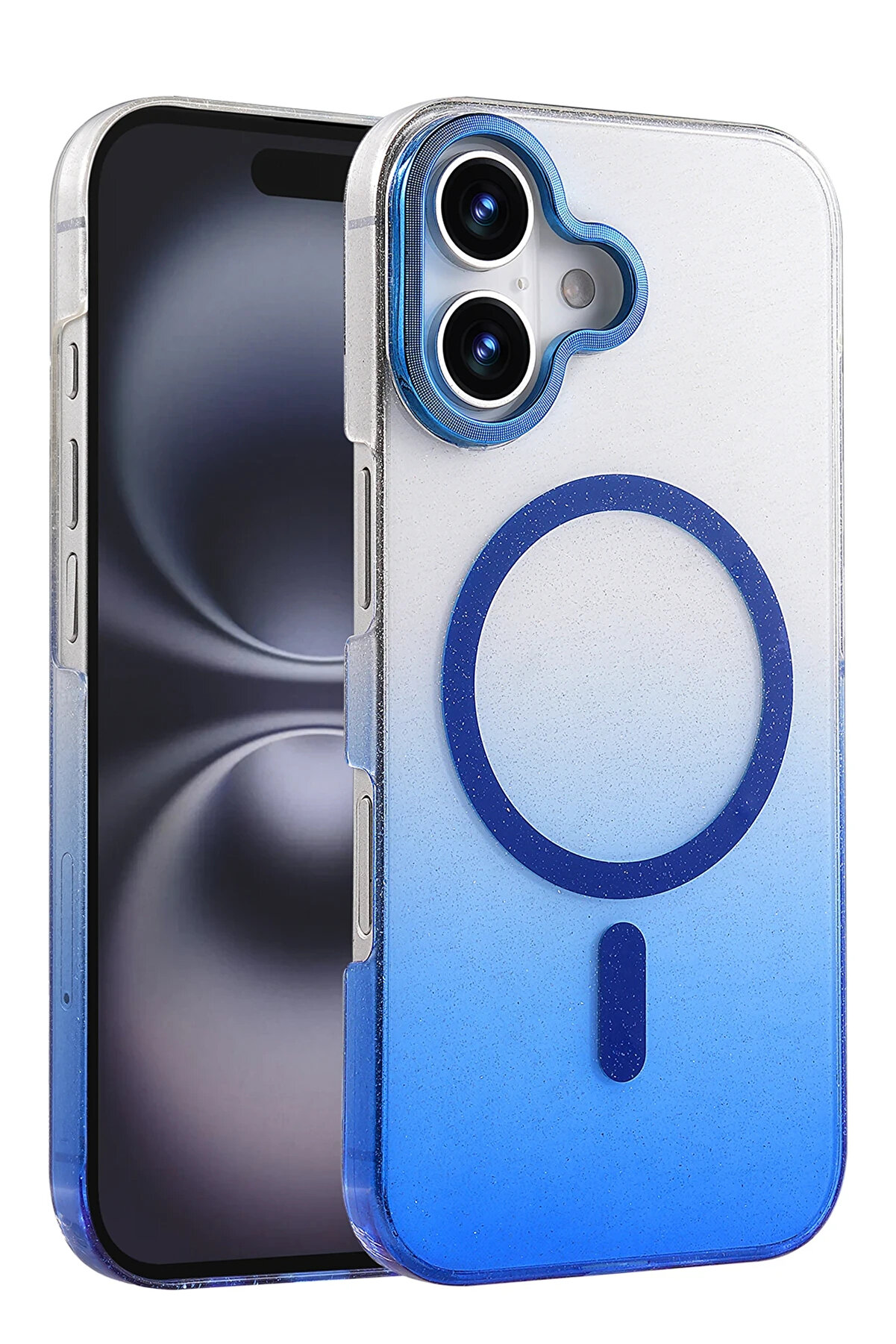 Buti̇k Harmonyaura Apple İphone 16 Glossy Magsafe Kapak - Mavi̇