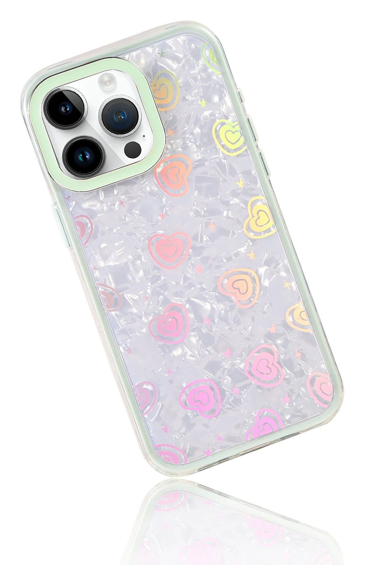 Buti̇k Harmonyaura Apple İphone 11 Lumi̇ Desenli̇ Kapak - Yeşi̇l