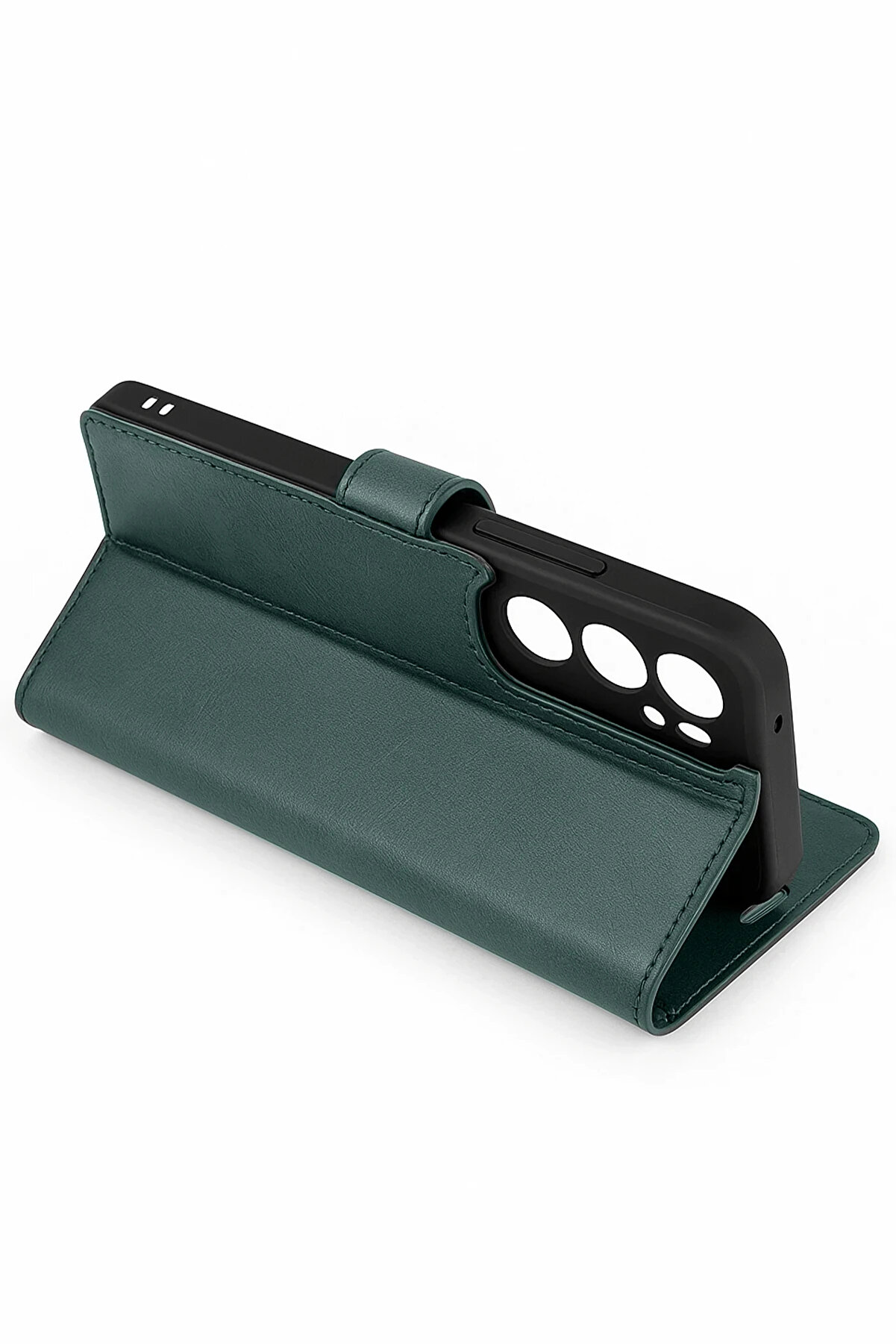 Harmonyaura Samsung Galaxy S25 Edge Trend S Plus Kapaklı Kılıf - Koyu Yeşi̇l