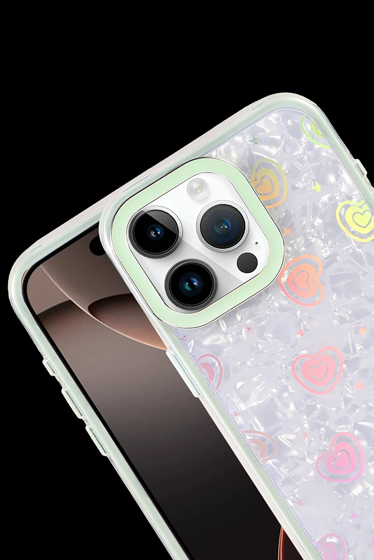 Buti̇k Harmonyaura Apple İphone 11 Lumi̇ Desenli̇ Kapak - Yeşi̇l