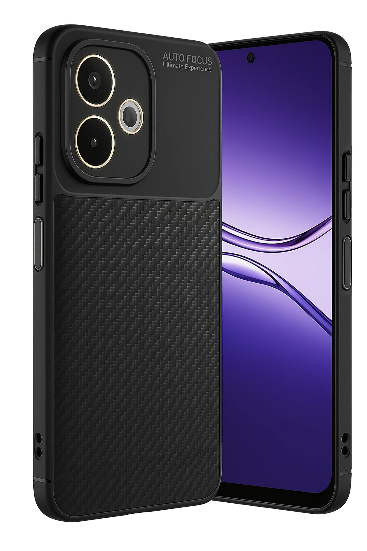 Buti̇k Harmonyaura Oppo A5 Pro 4G Kılıf Auto Focus Karbon Kapak - Si̇yah