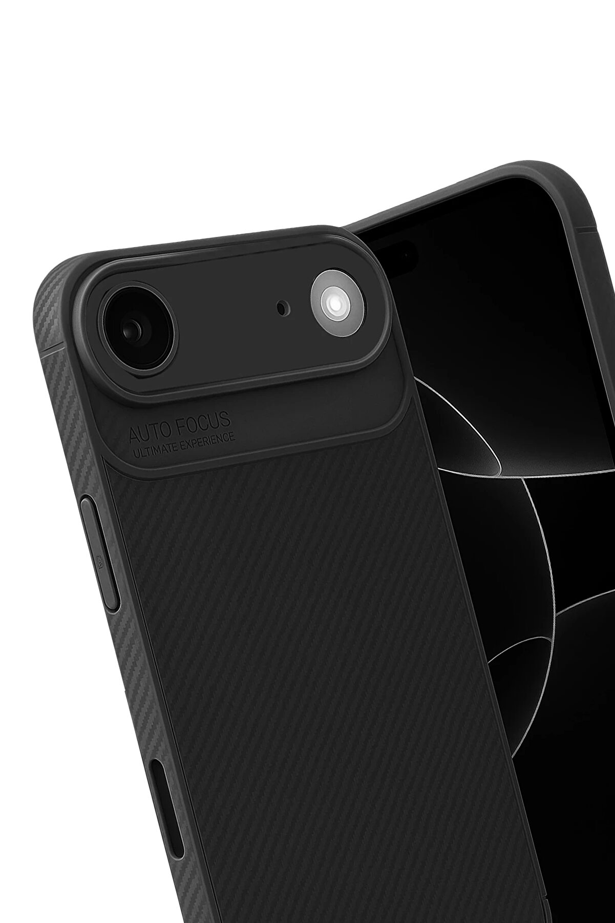 Buti̇k Harmonyaura Apple İphone 17 Ai̇r Auto Focus Karbon Kapak - Si̇yah