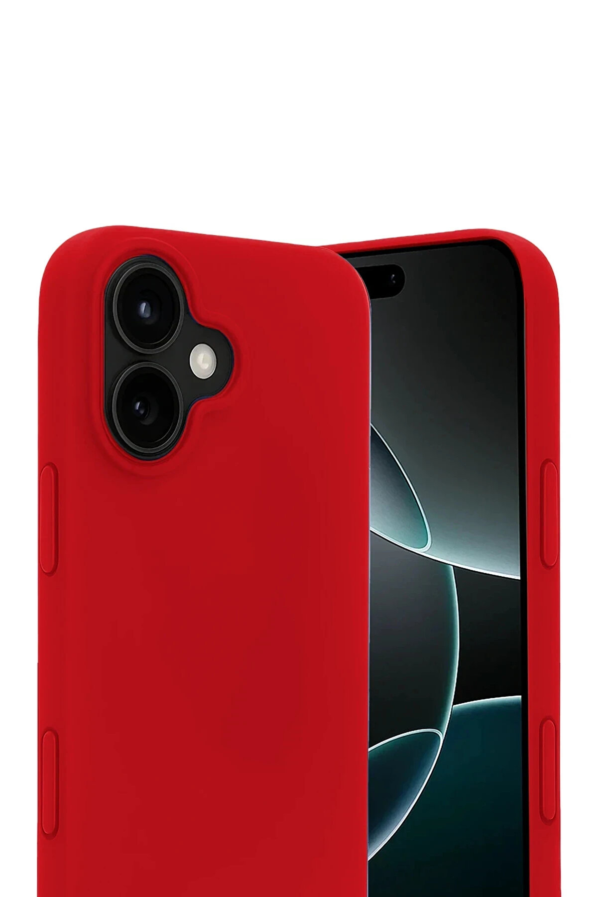 Buti̇k Harmonyaura Apple İphone 17 Nano İ&ccedil;i̇ Kadi̇fe Si̇li̇kon - Kırmızı