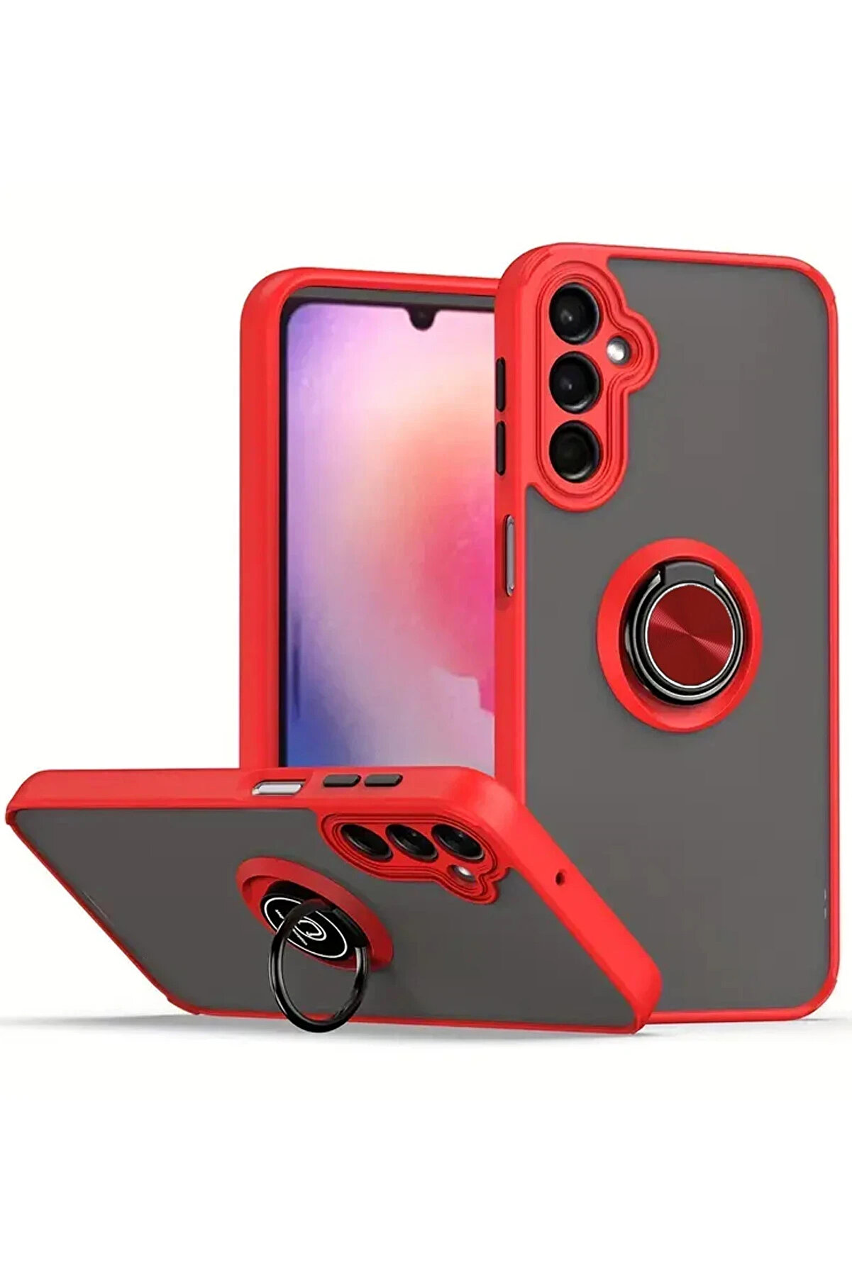 Buti̇k Harmonyaura Samsung Galaxy A17 5G Montreal Y&uuml;z&uuml;kl&uuml; Si̇li̇kon Kapak - Kırmızı