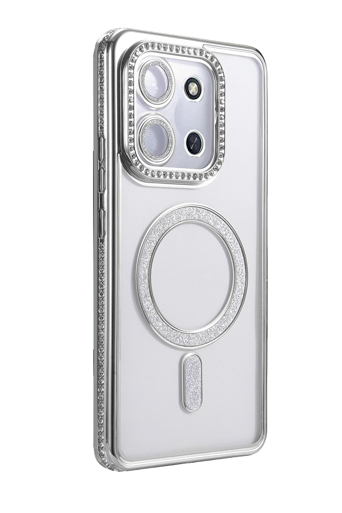 Buti̇k Harmonyaura Xi̇aomi̇ Redmi̇ 15C 4G Joke Si̇mli̇ Magneti̇csafe Kılıf - G&uuml;m&uuml;ş