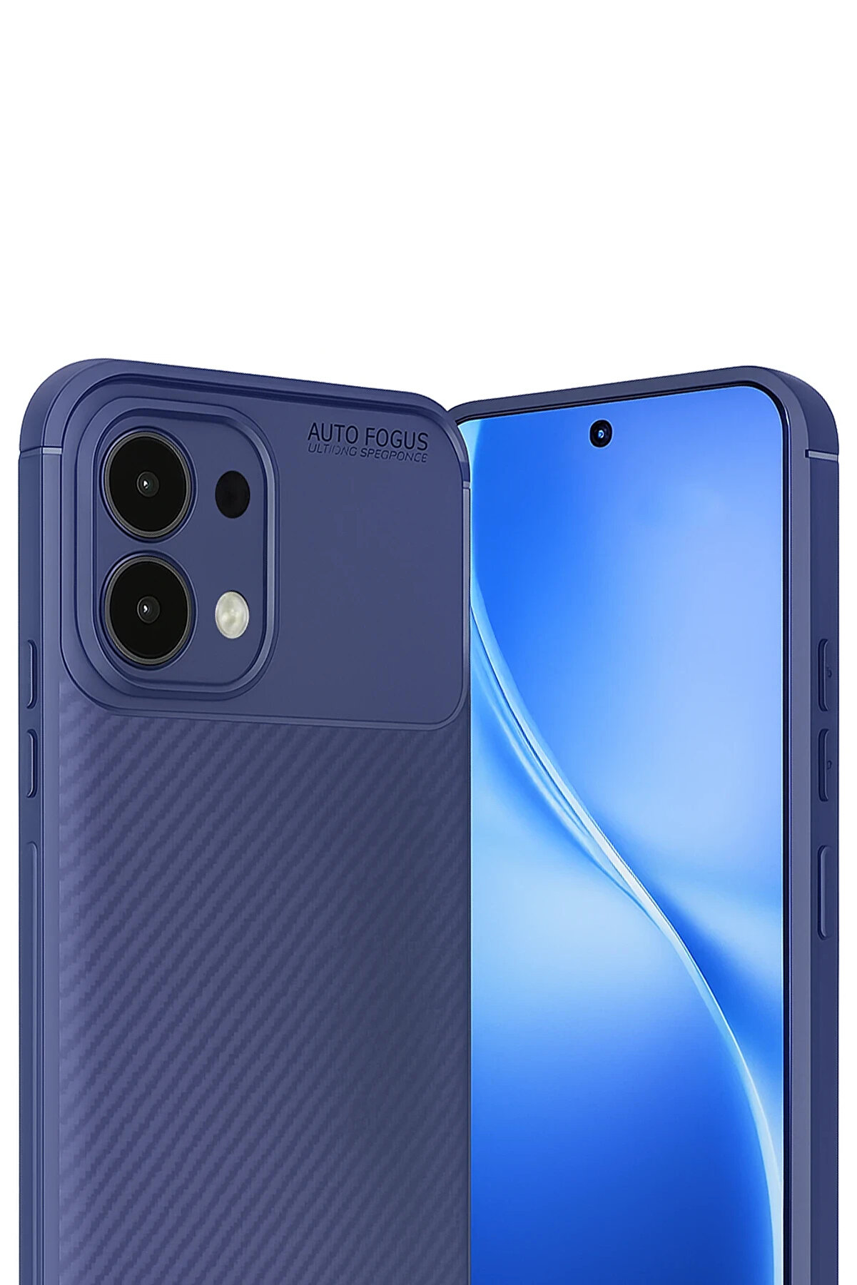 Buti̇k Harmonyaura Oppo A6 Pro 4G Auto Focus Karbon Kapak - Laci̇vert
