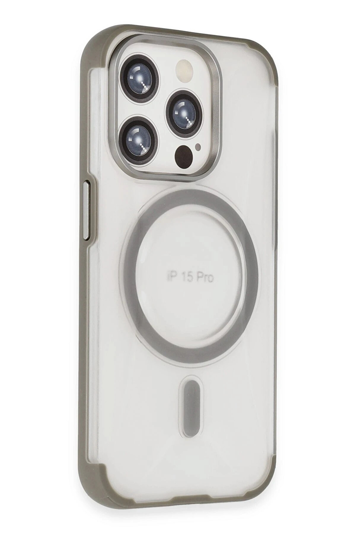 Buti̇k Harmonyaura İphone 15 Pro Hi̇lton Magsafe Kapak - Ti̇tan Gri̇