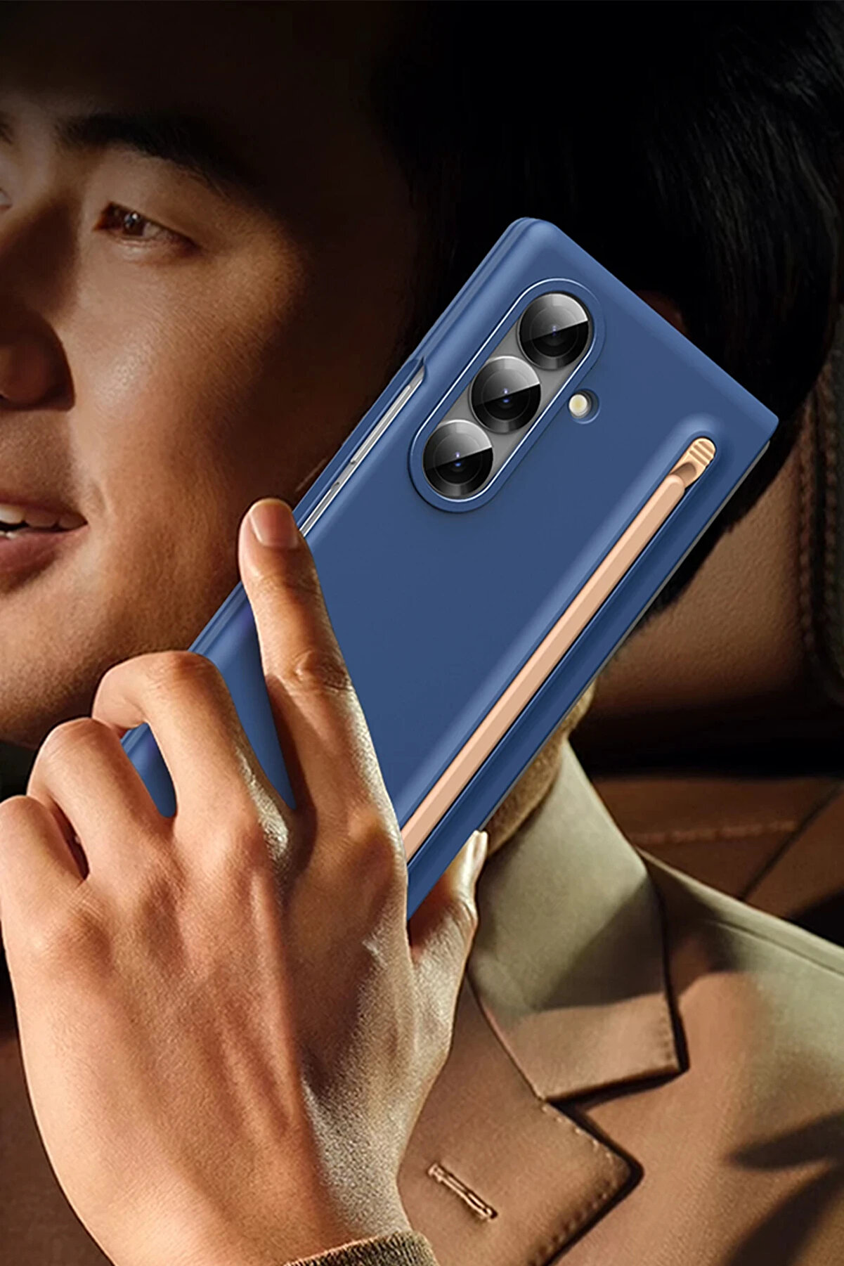 Buti̇k Harmonyaura Samsung Galaxy Z Fold 6 Hole Fold Kapak - Laci̇vert