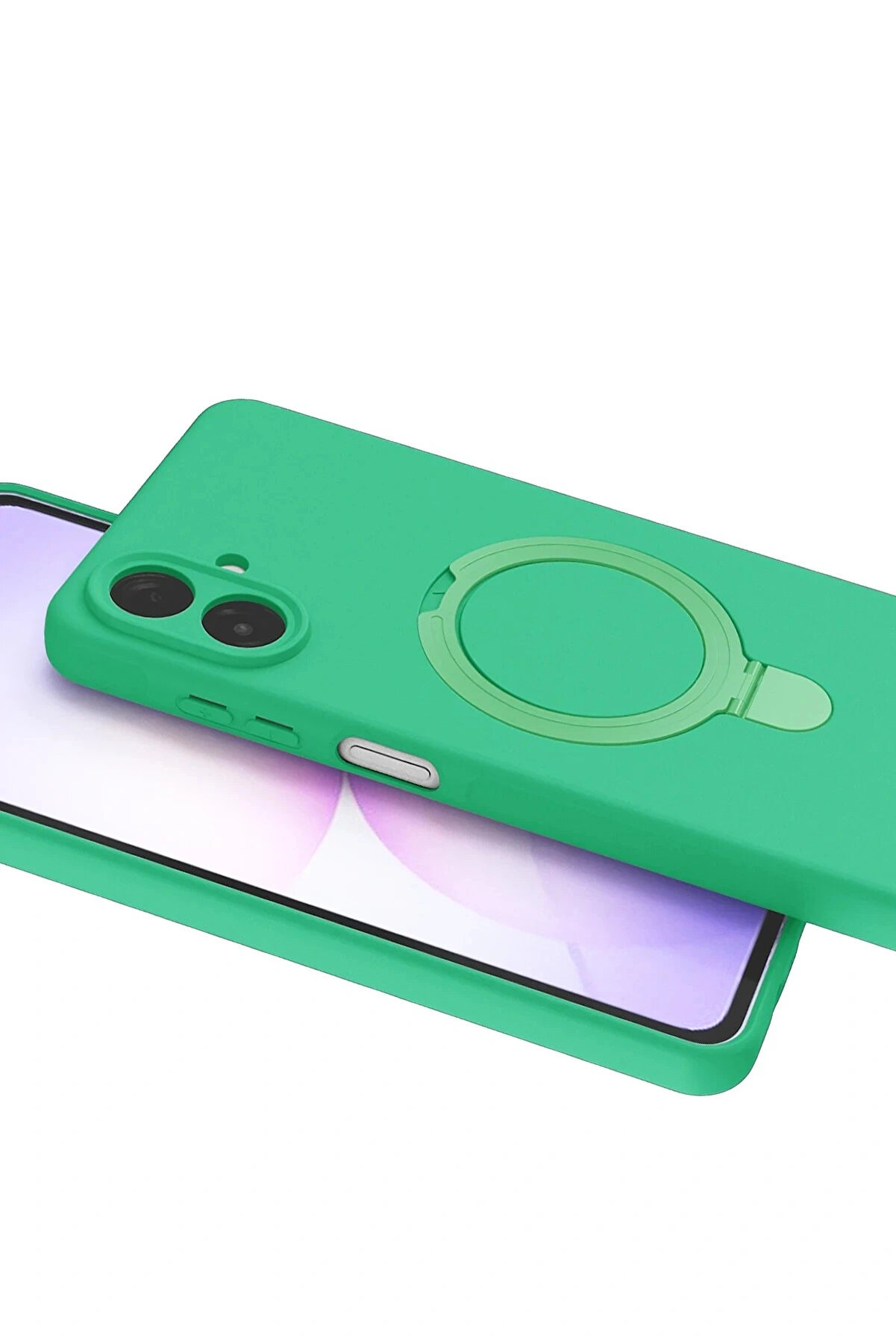 Buti̇k Samsung Galaxy A07 4G Regal Magsafe Standlı Kapak - Yeşi̇l-(5796)