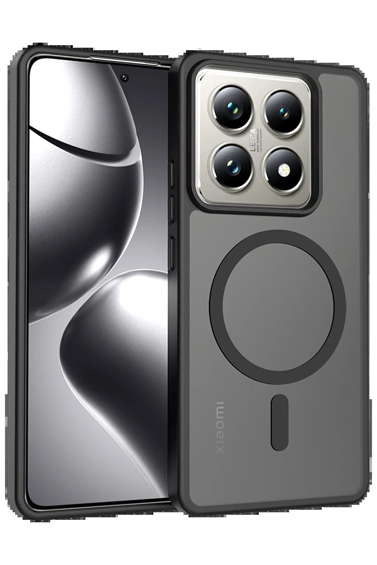 Buti̇k Xi̇aomi̇ Mi̇ 14T Pro Jota Magsafe Kapak - Si̇yah-(5796)