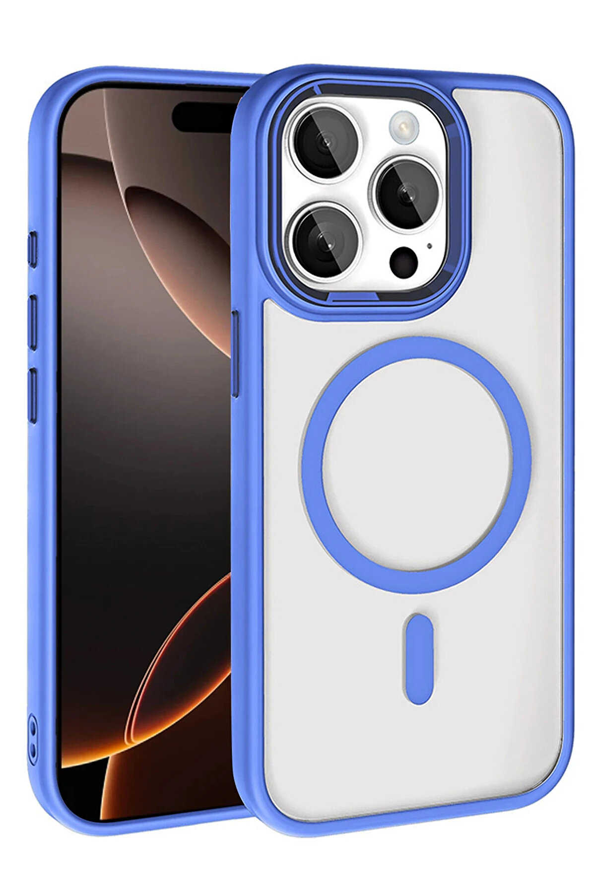 Buti̇k Harmonyaura Apple İphone 15 Pro Max Terea Magsafe Kapak - Mavi̇