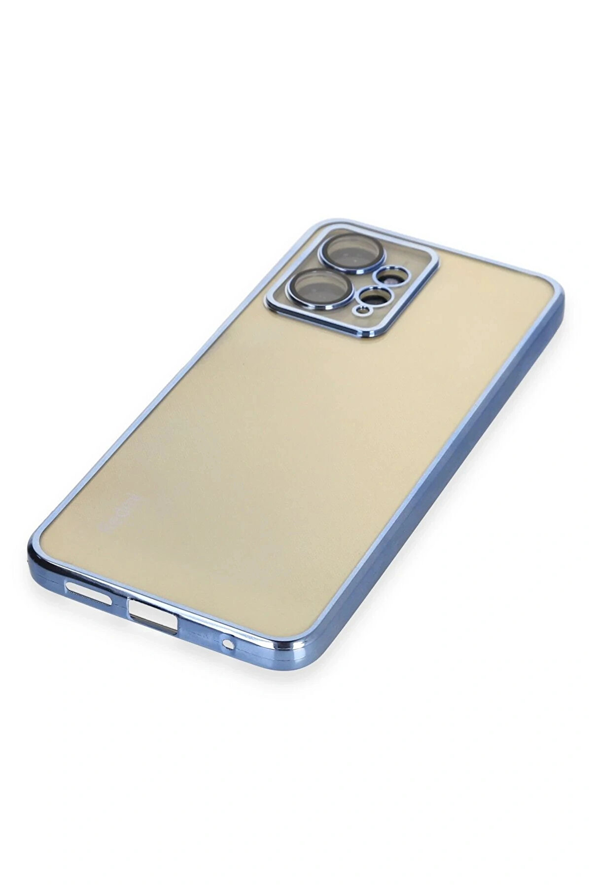 Buti̇k Xi̇aomi̇ Redmi̇ Note 12 4G Kılıf Lensli̇ Si̇li̇kon - A&ccedil;ık Mavi̇-(5796)