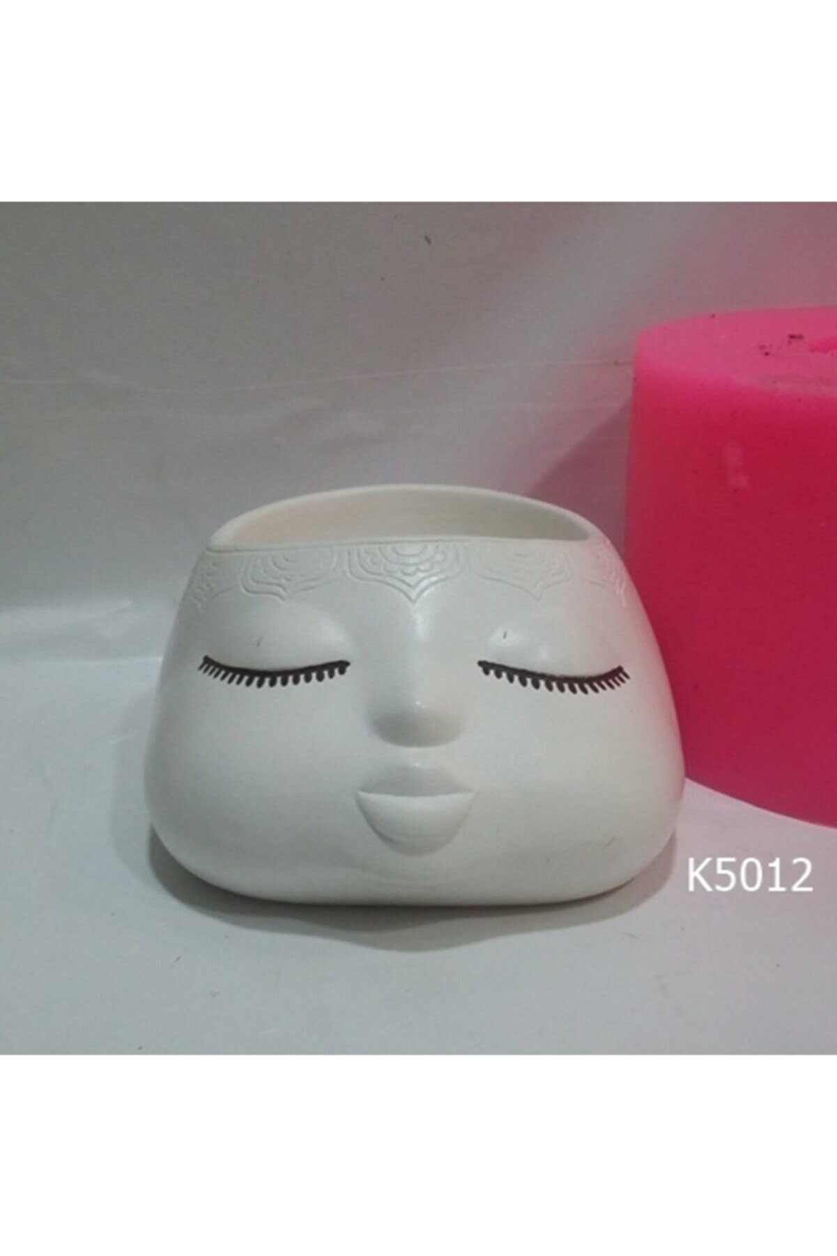 Kalıpcınızburada Sevi̇mli̇ Yüz Saksı Si̇li̇kon Kalıp