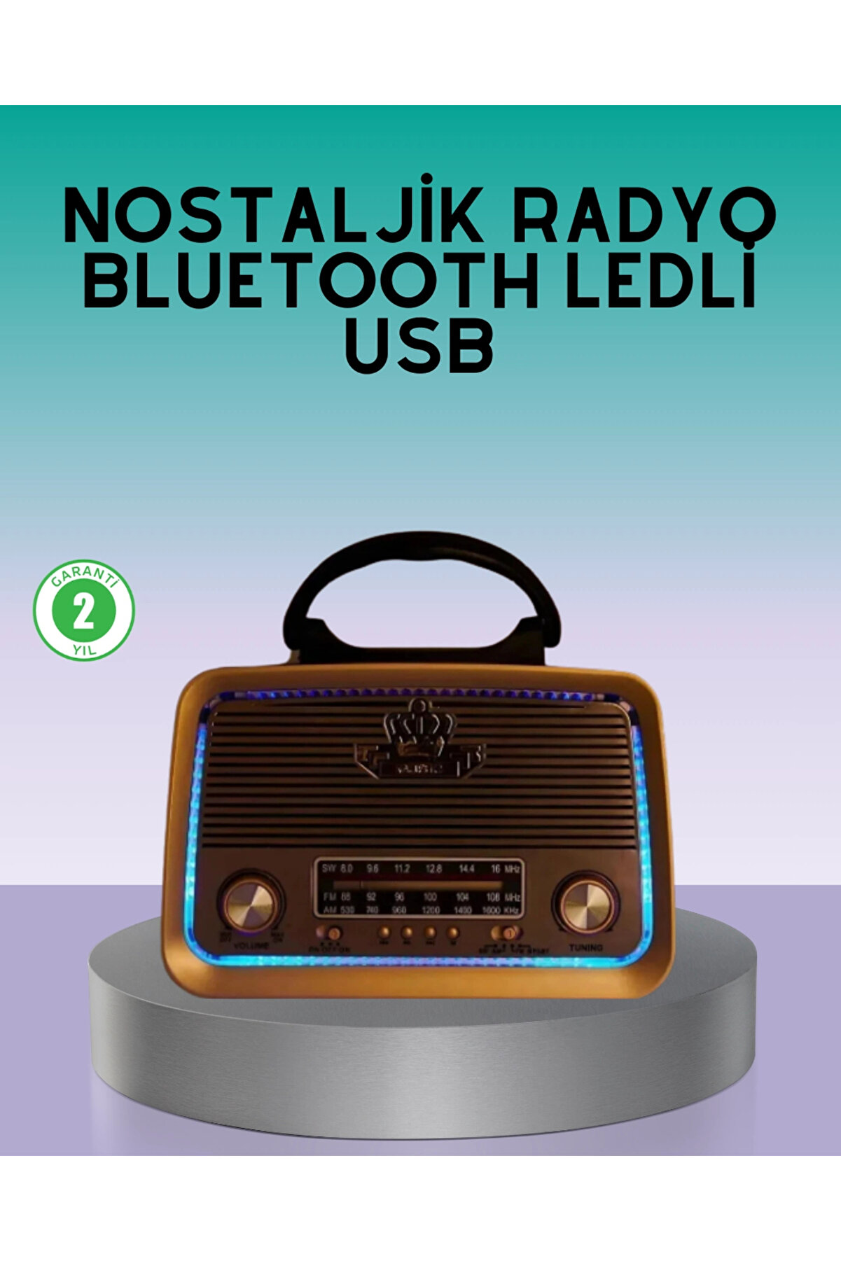 Buti̇k Bluetooth &Ouml;zelli̇kli̇ Nostalji̇ Radyo 3 Bant Fm Am Sw