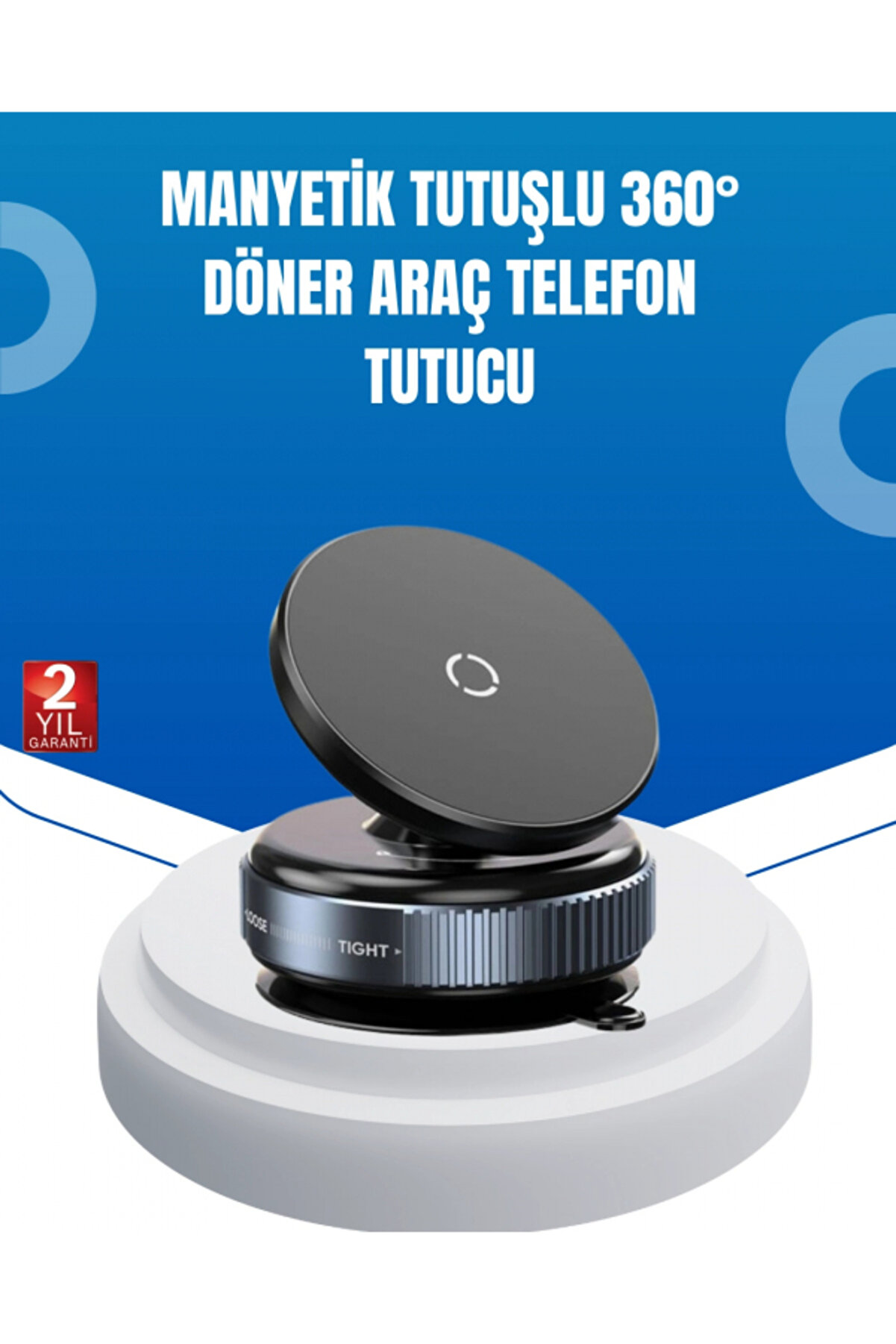 Selfbuysell Evrensel Manyeti̇k Ara&ccedil; Telefon Tutucu 360&deg; D&ouml;ner Başlık