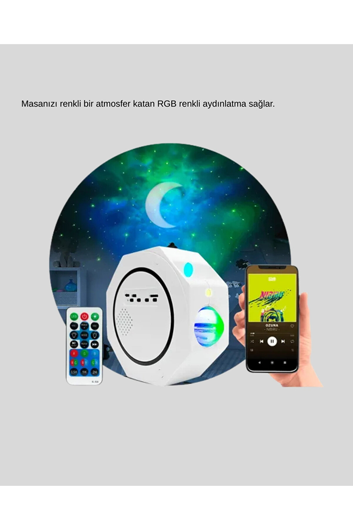 Buti̇k Romanti̇k Atmosfer İ&ccedil;i̇n Yıldızlı G&ouml;ky&uuml;z&uuml; Led Projekt&ouml;r