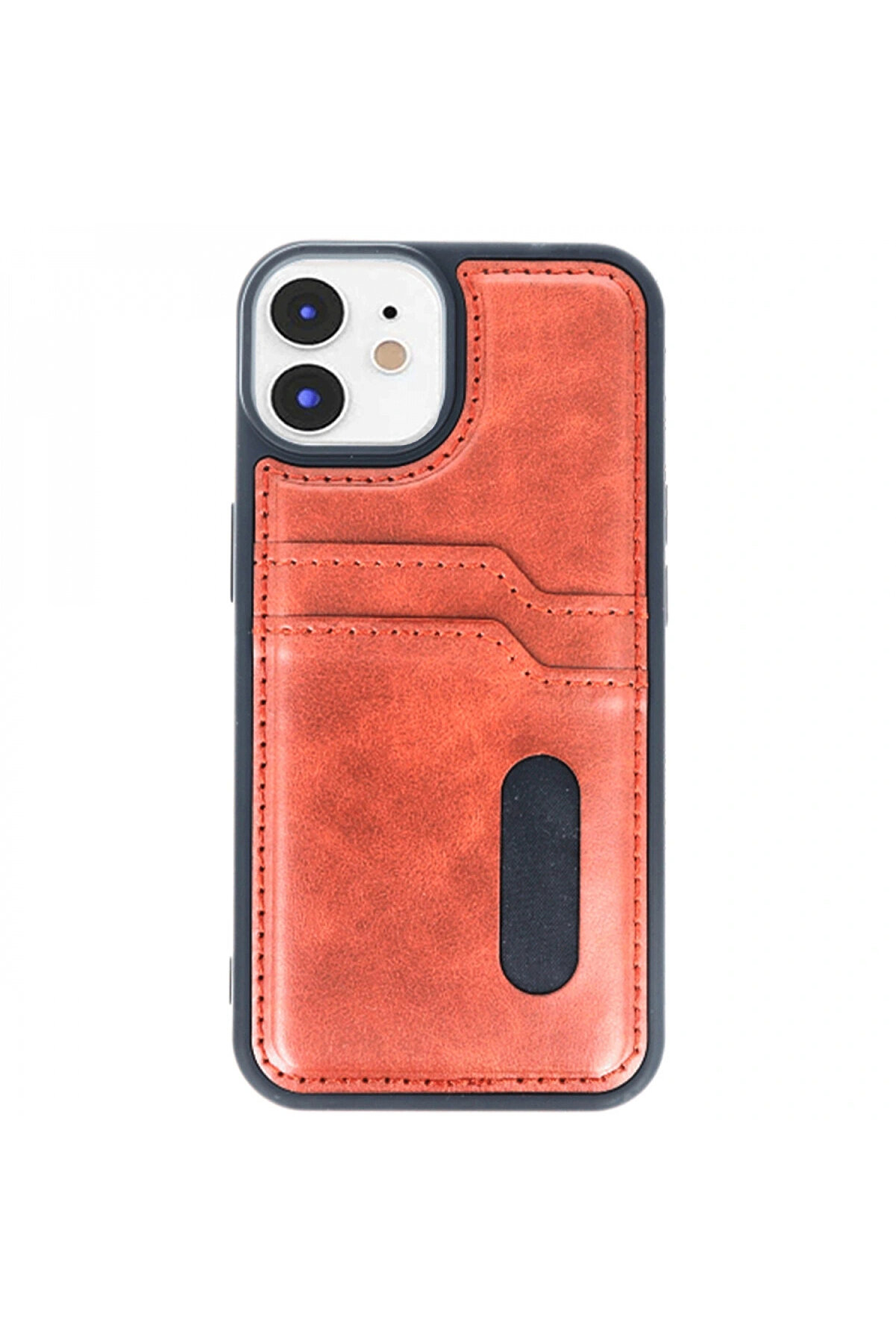 Byhodi̇ İphone 11 Kılıf Sara Kartvi̇zi̇tli̇ Deri̇ Kılıf - Taba