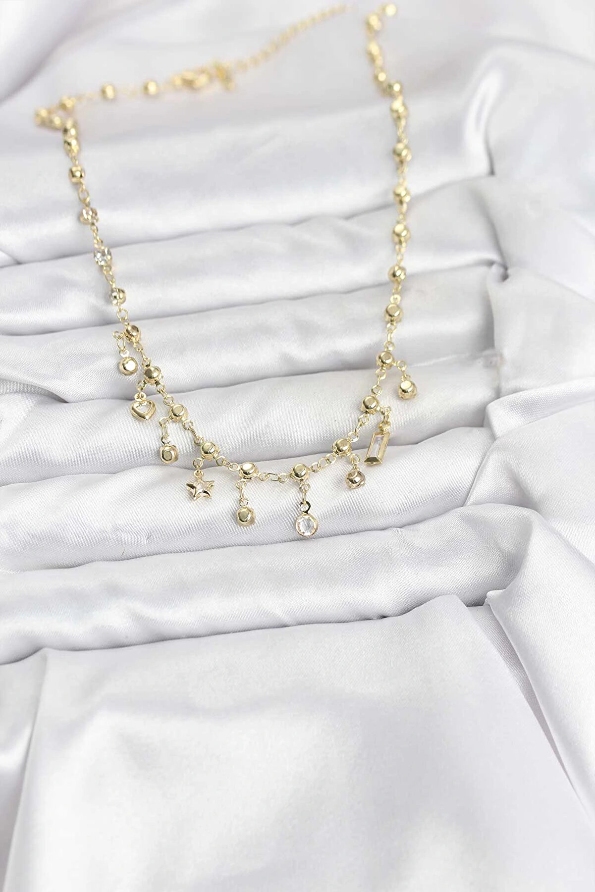 Buti̇k 316L &Ccedil;eli̇k Zi̇nci̇r Gold Renk Kolye