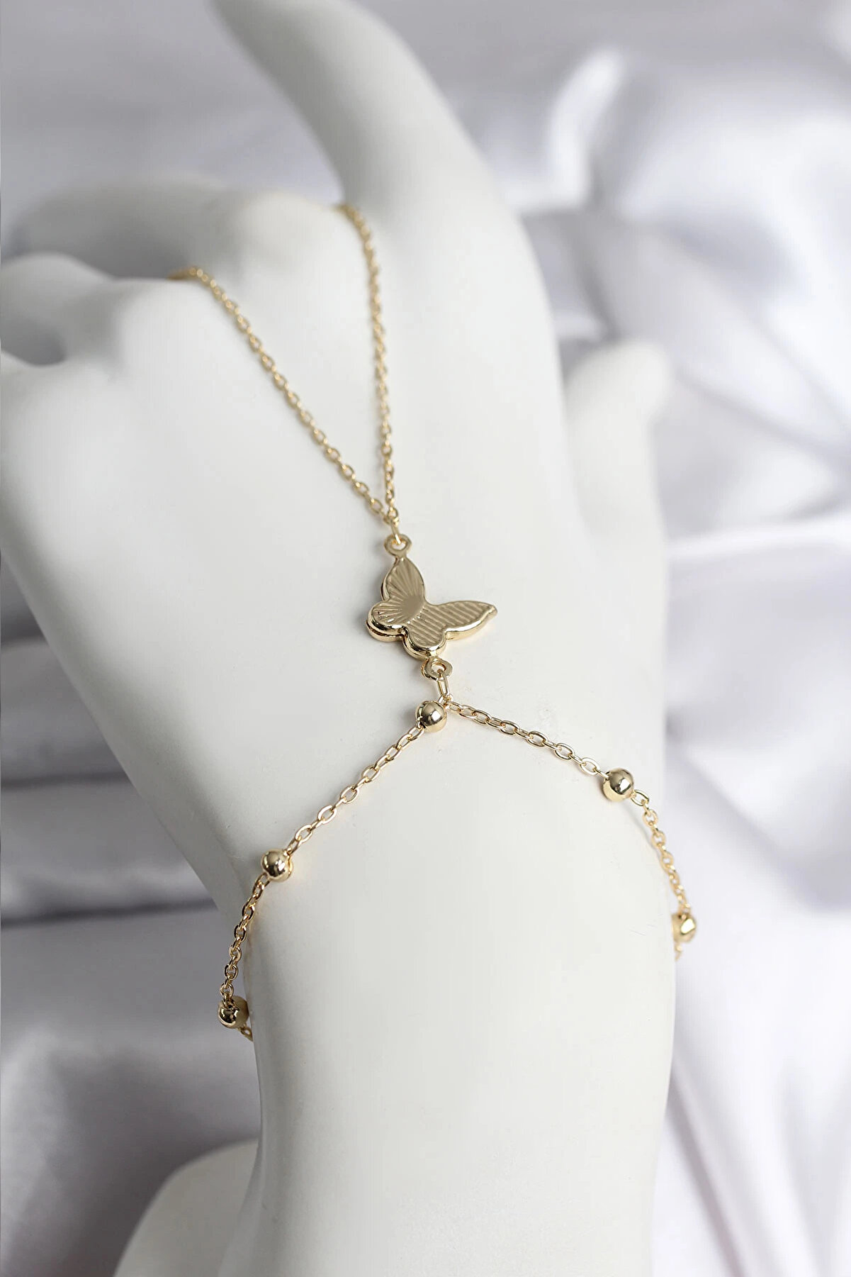 Buti̇k 316L &Ccedil;eli̇k Gold Renk Kelebek Model Kadın Şahmeran