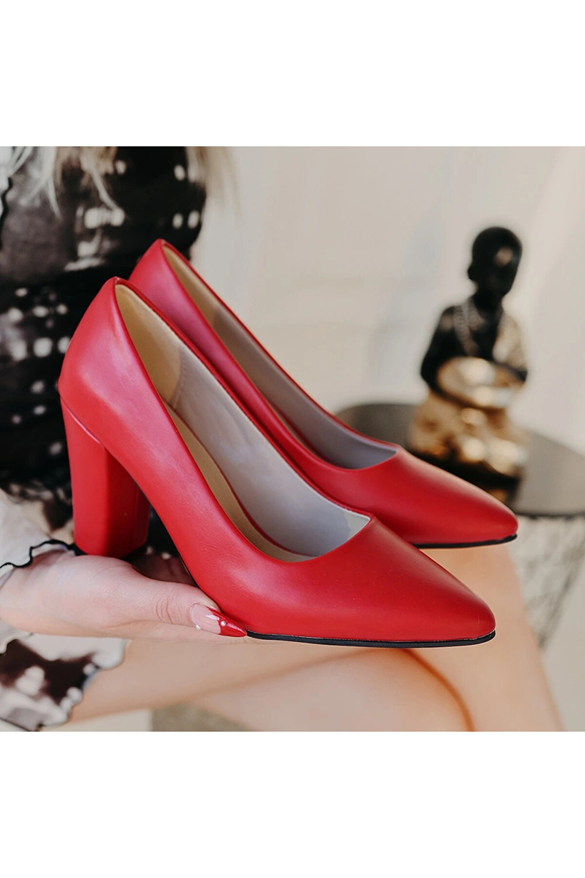 Buti̇k Gi̇ort Kırmızı Ci̇lt Topuklu Ayakkabı