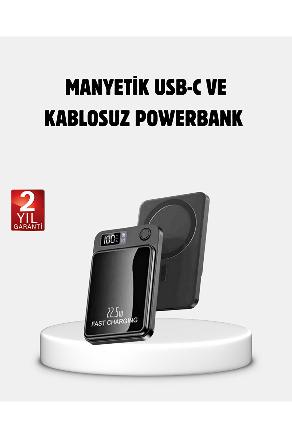 Zero Land Lvsqvr Manyeti̇k Powerbank 15W Wi̇reless Hızlı Şarj (82800) Led Ekranlı