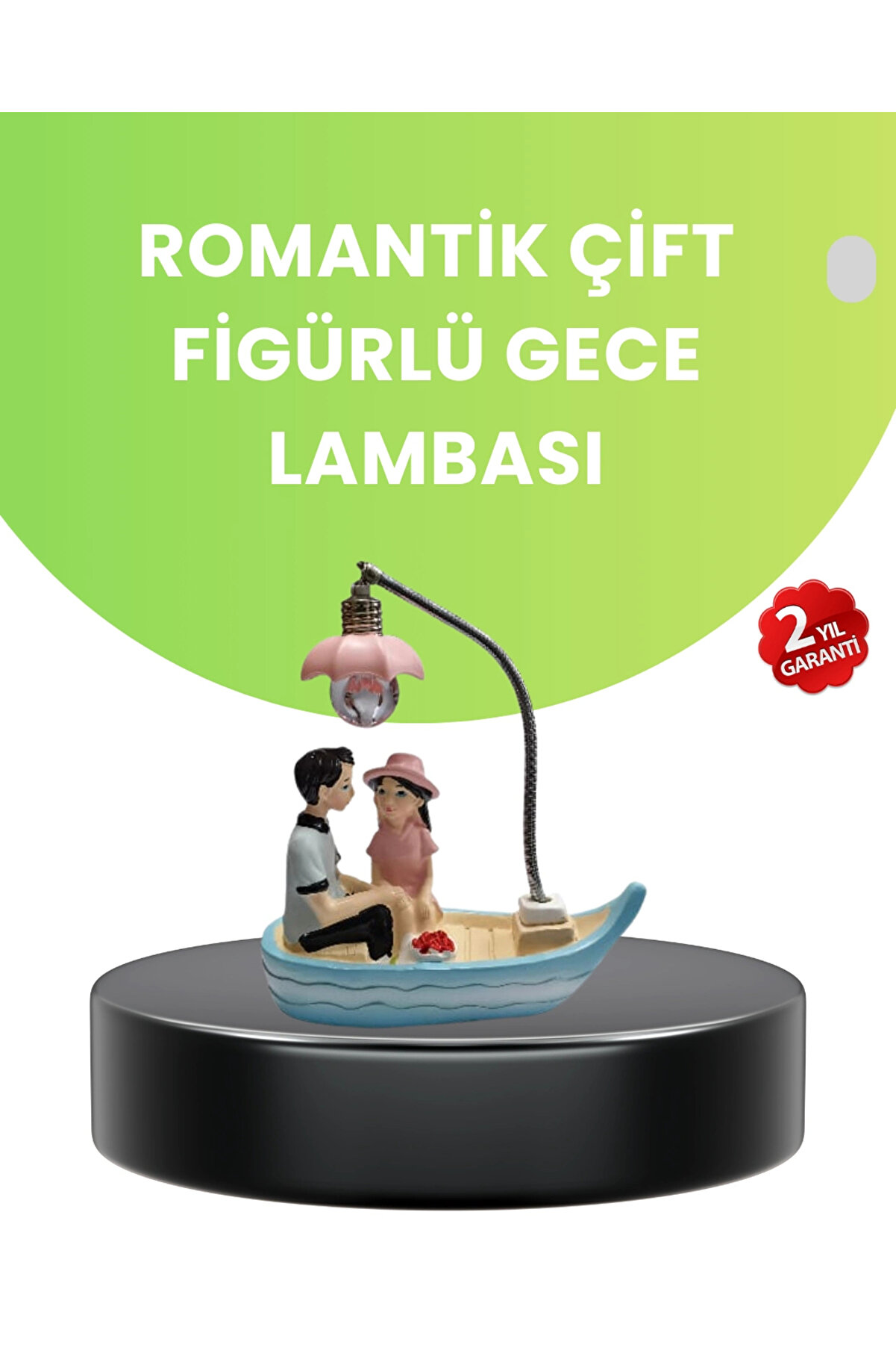 Buti̇k Oturan &Ccedil;i̇ft Fi̇g&uuml;rl&uuml; Led Masa Lambası Romanti̇k Hedi̇ye
