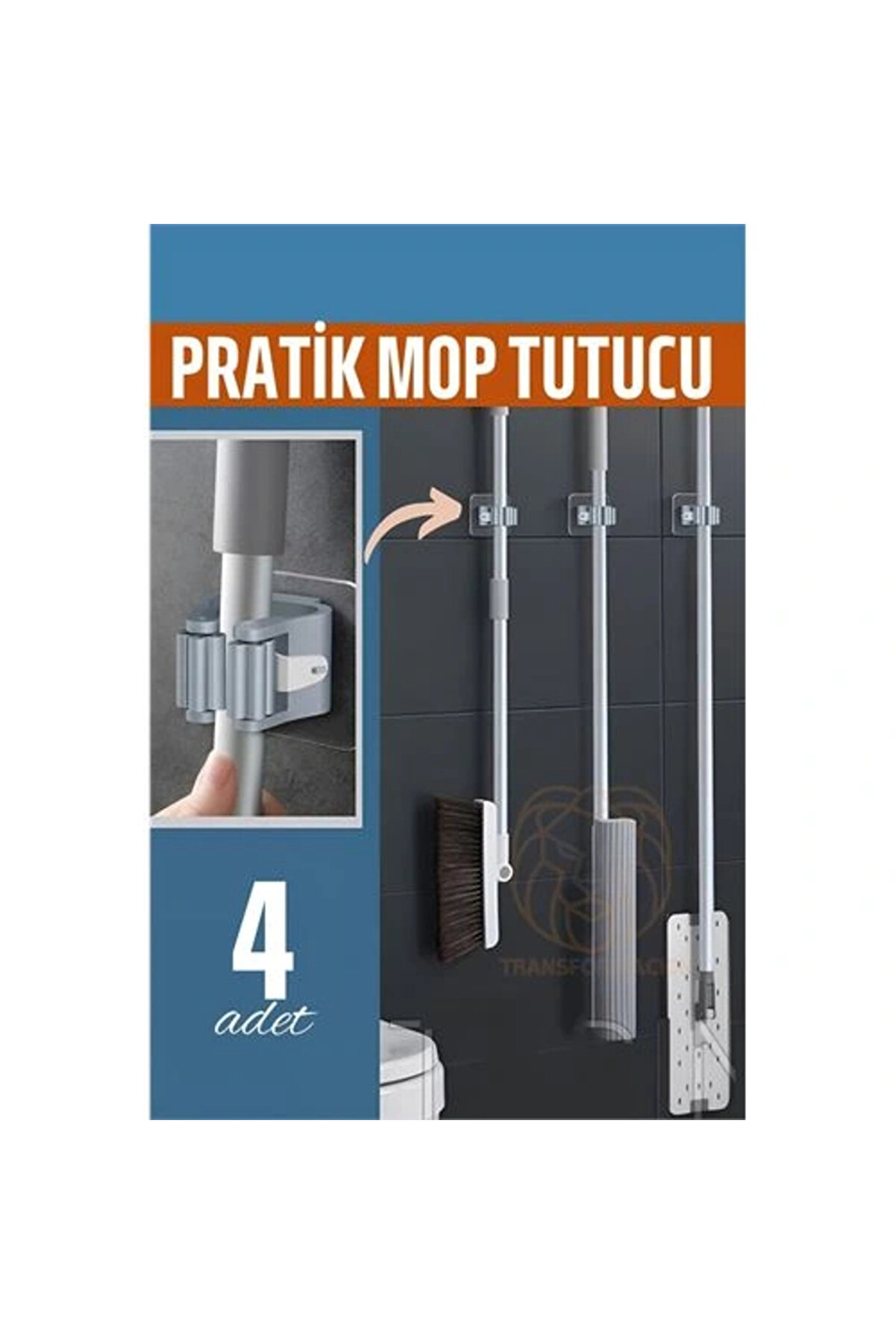 Buti̇k Turk Yapışkanlı Prati̇k Mop Tutucu 4 Adet
