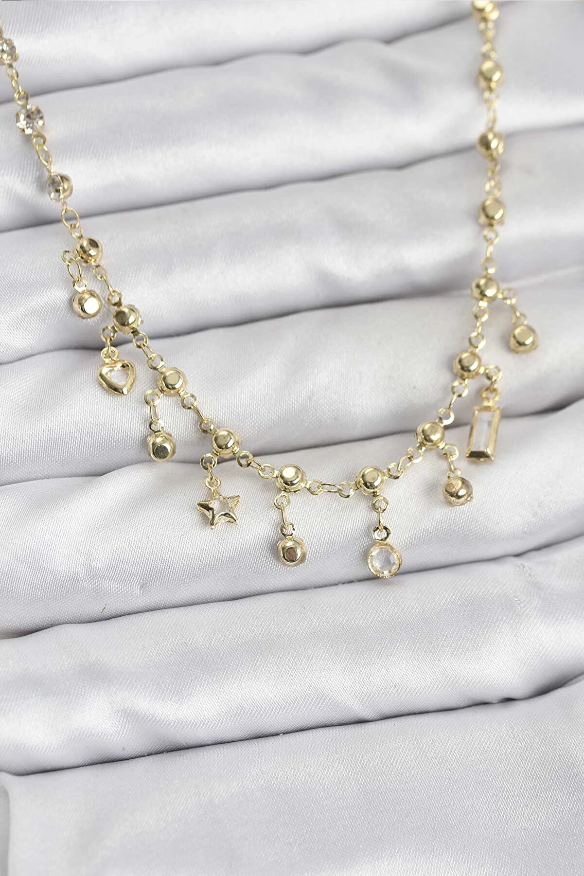 Buti̇k 316L &Ccedil;eli̇k Zi̇nci̇r Gold Renk Kolye