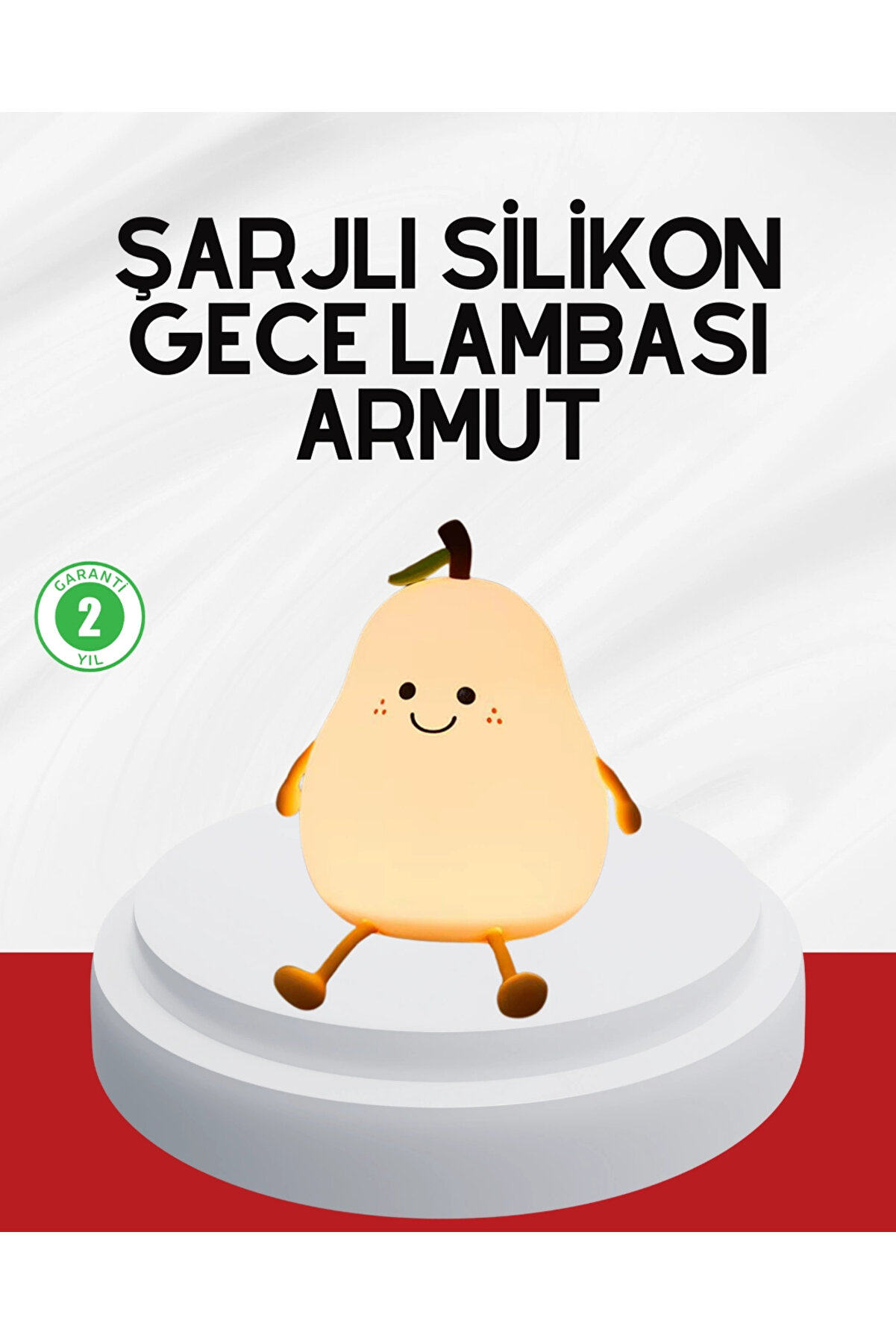 Buti̇k Usb Şarjlı Armut Gece Lambası Dokunmati̇k Renk Deği̇şi̇mli̇