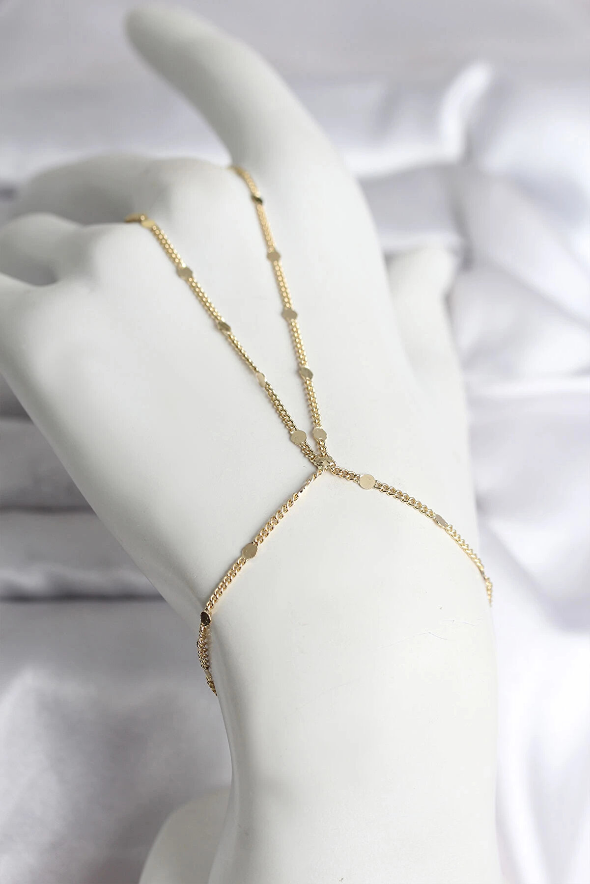 Buti̇k 316L &Ccedil;eli̇k Gold Renk Par&ccedil;alı Ezme Zi̇nci̇r Model Kadın Şahmeran