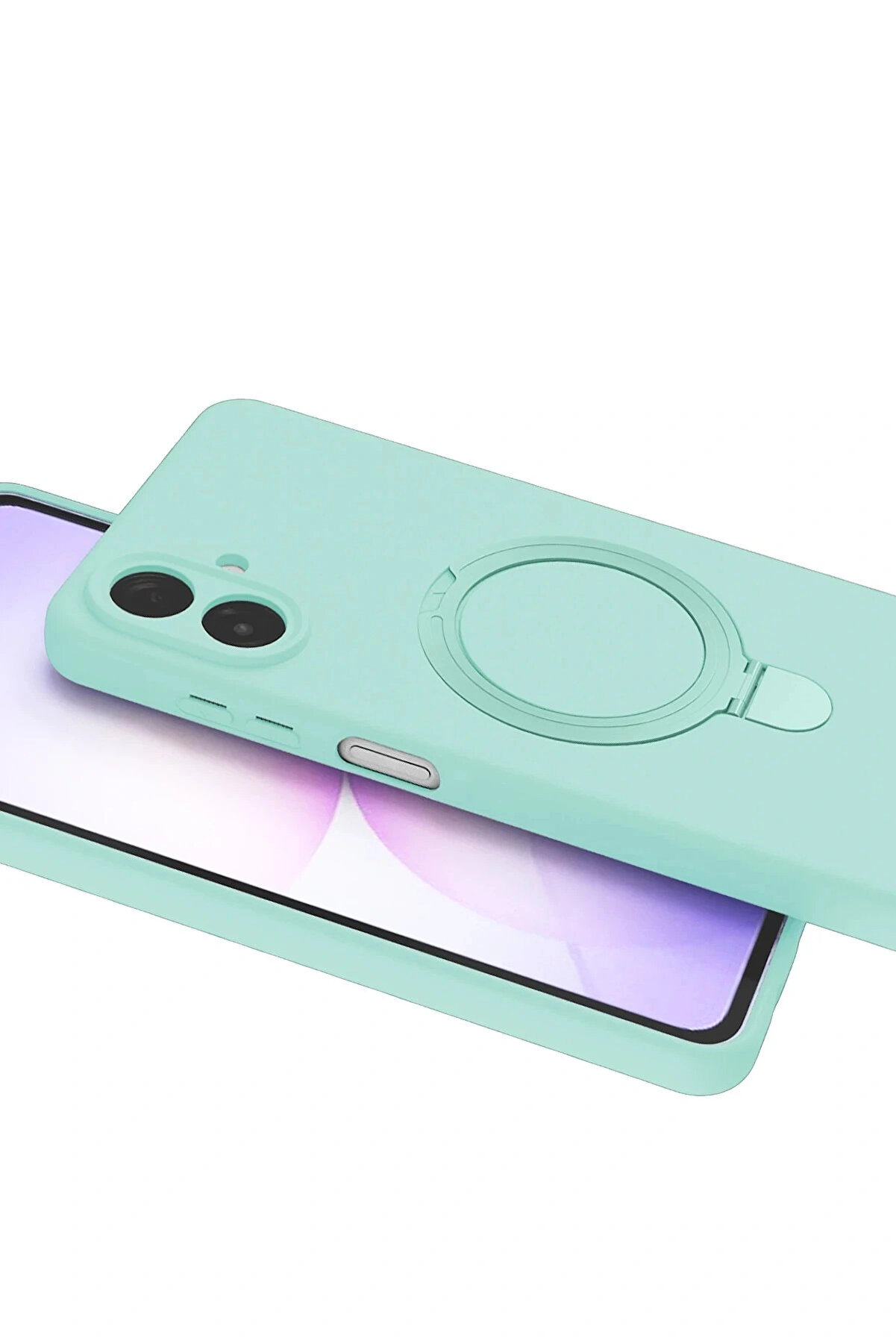 Buti̇k Samsung Galaxy A07 4G Regal Magsafe Standlı Kapak - Su Yeşi̇li̇-(5796)