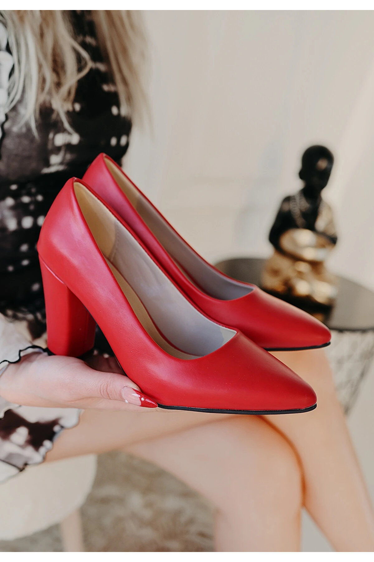 Buti̇k Gi̇ort Kırmızı Ci̇lt Topuklu Ayakkabı