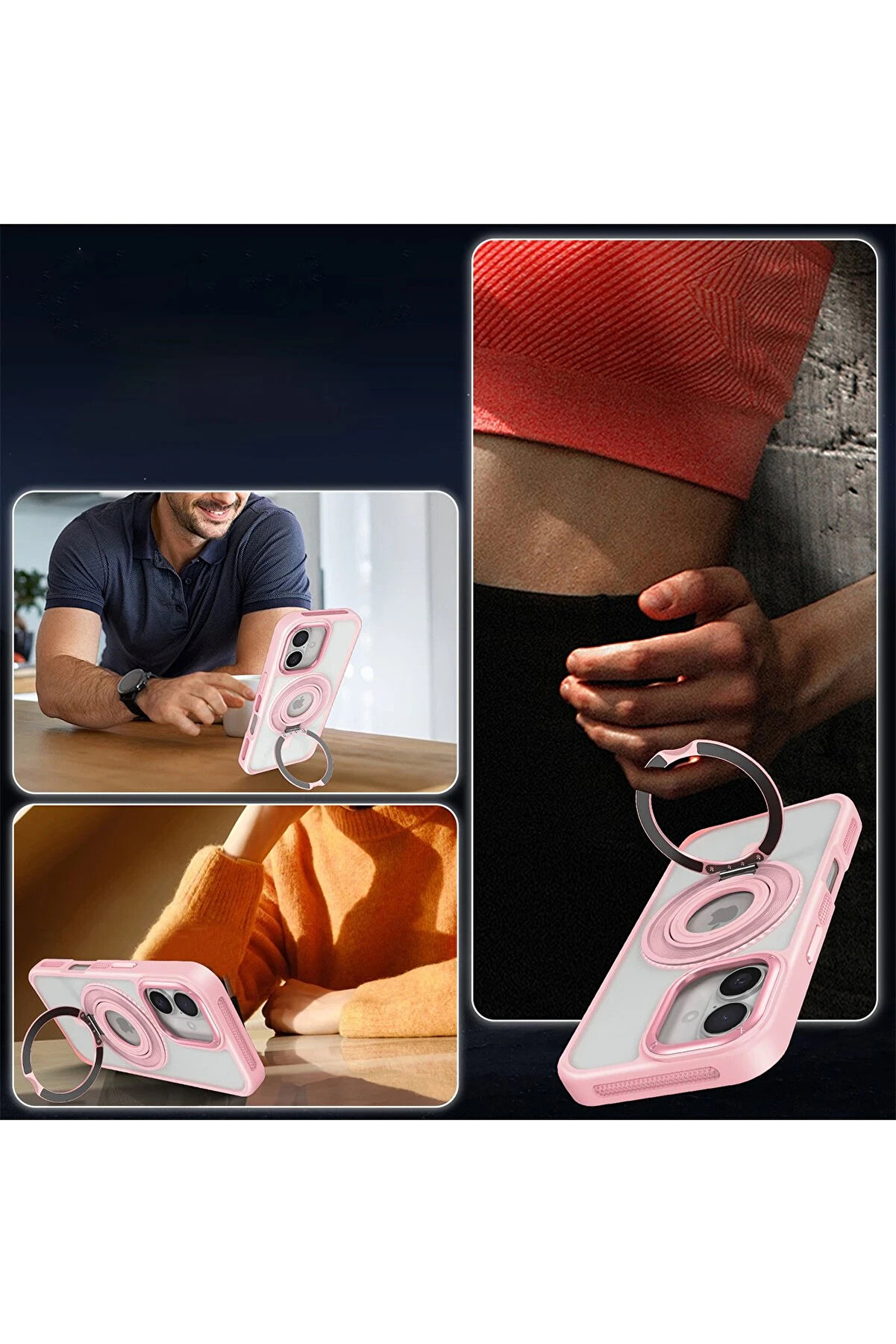 Joko Ozlstor İphone 16 Banza Magsafe Standlı Kapak (230818) - Laci̇vert