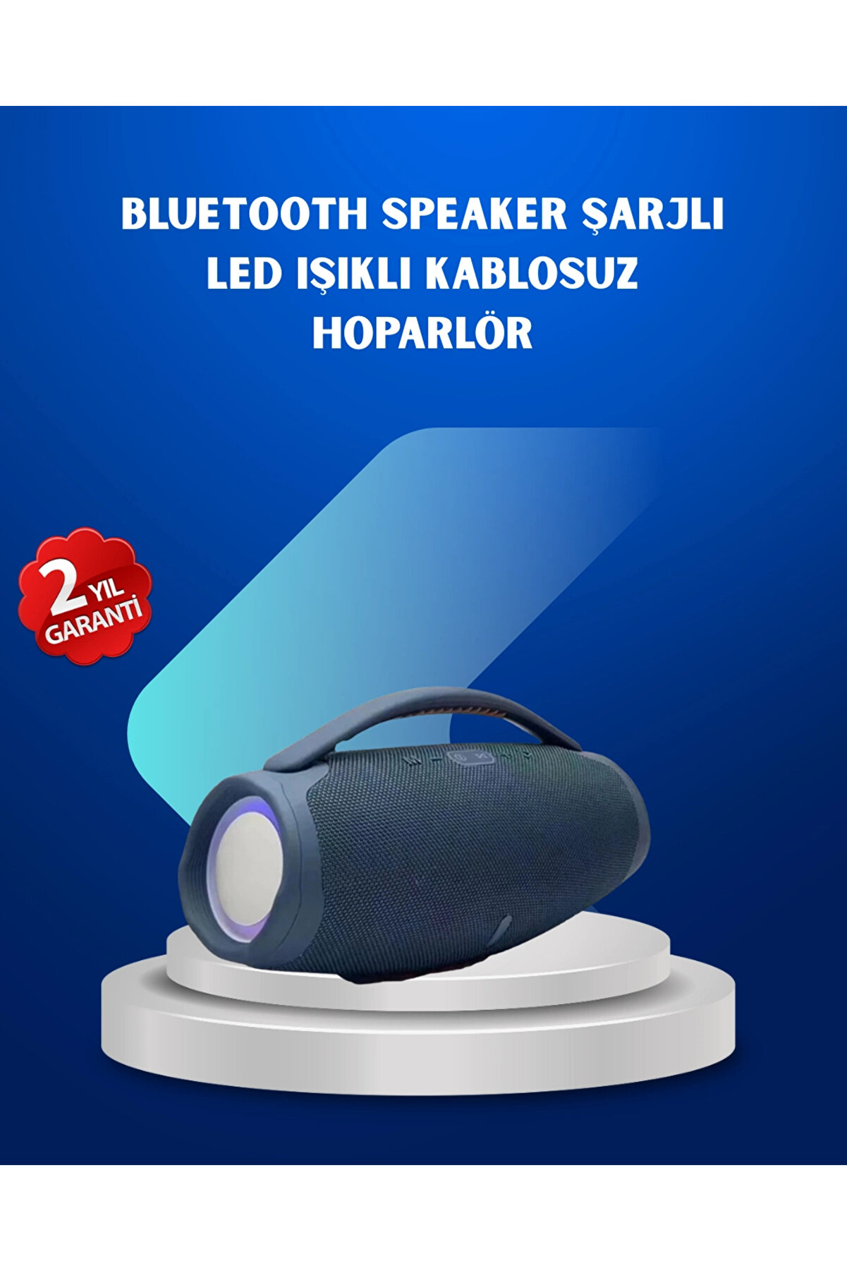 Buti̇k Ipx5 Su Ge&ccedil;i̇rmez Taşınabi̇li̇r Bluetooth Hoparl&ouml;r Renkli̇ Işıklı