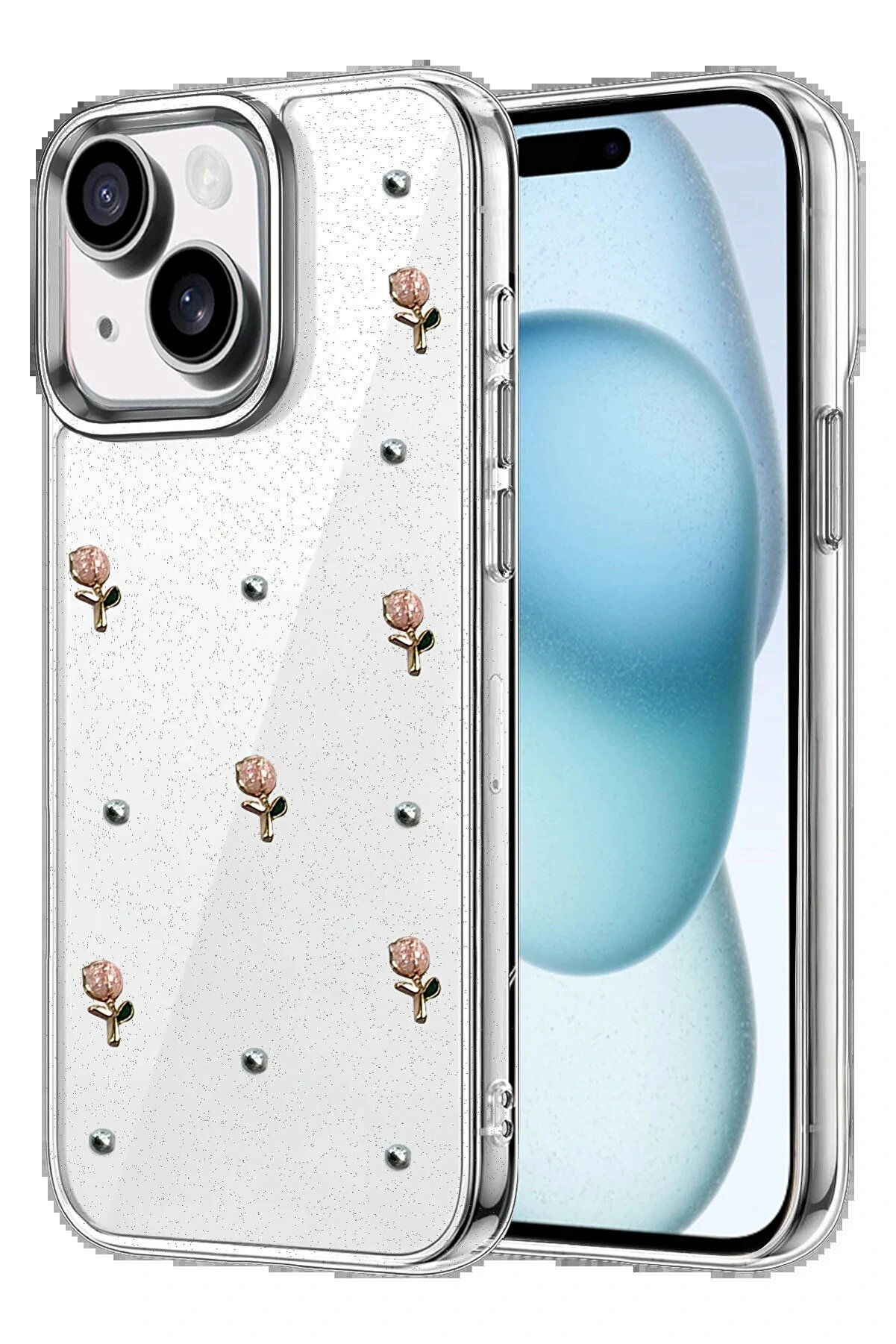 Buti̇k Apple İphone 15 Fi̇yonk Desenli̇ Kapak - Desen 5-(5796)