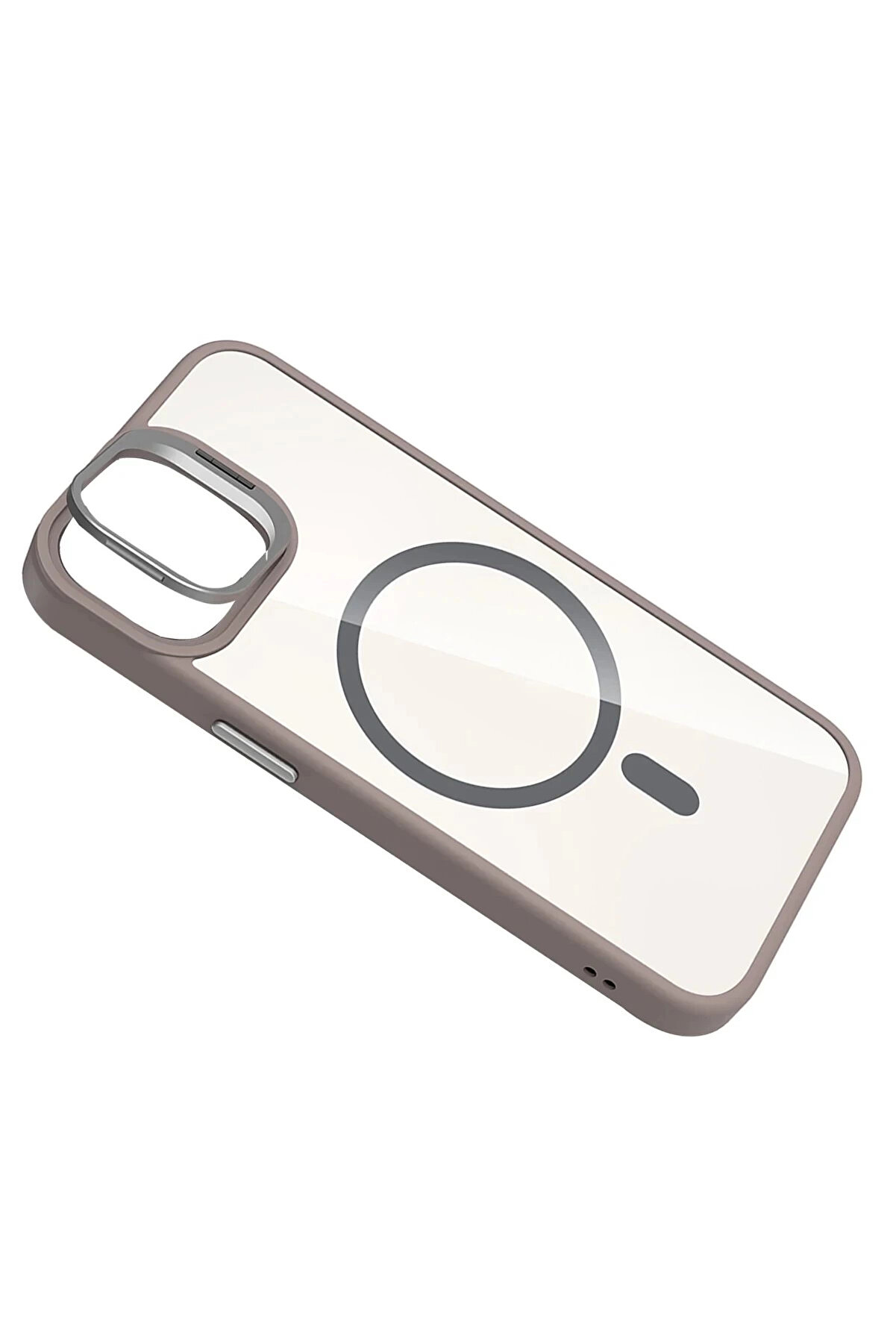Buti̇k Apple İphone 11 Remi̇m Lensli̇ Magsafe Standlı Kapak - Ti̇tan Gri̇-(5796)