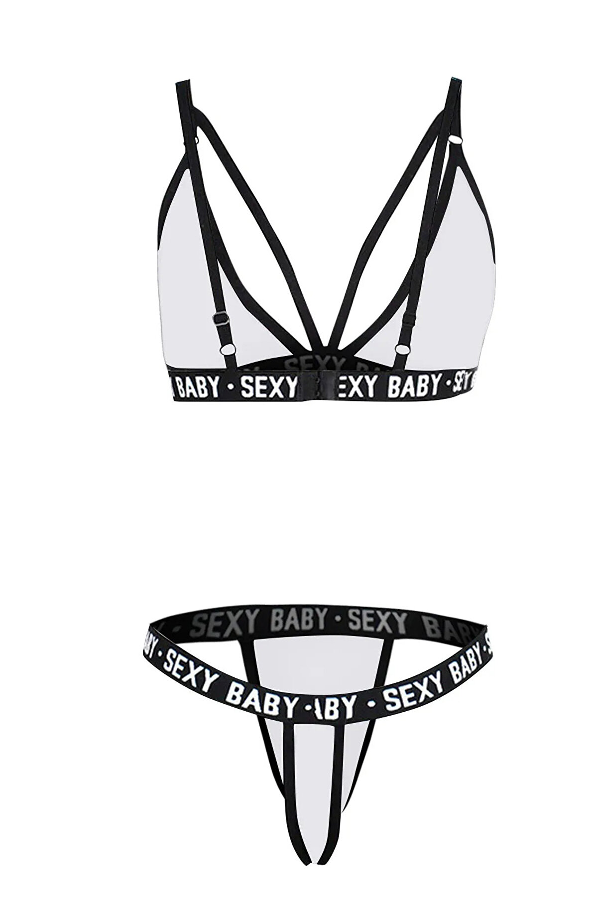 Fantasti̇k Store Kadın Beyaz Yazı Detaylı Ipli̇ S&uuml;tyen Takımı