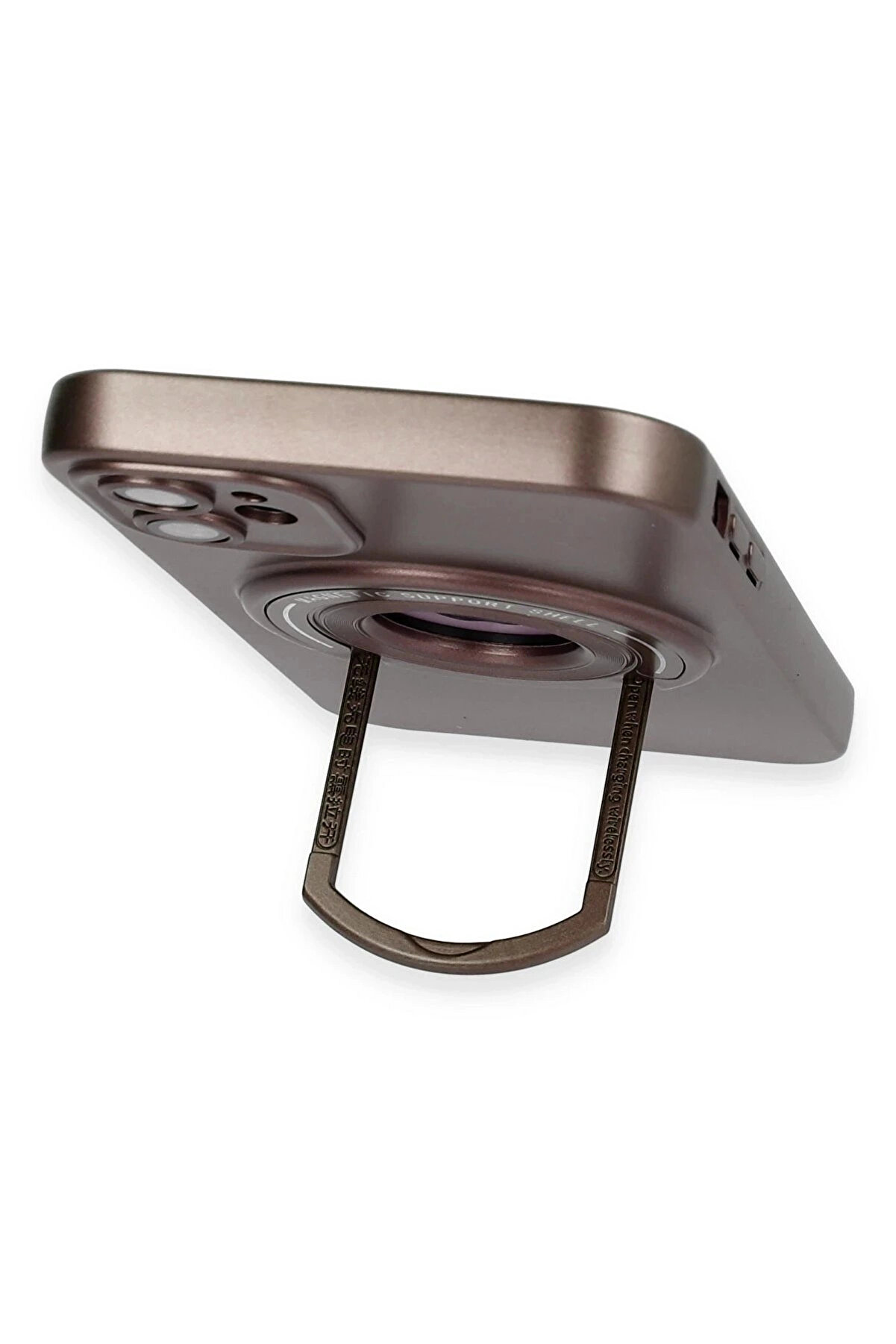 Buti̇k İphone 12 Kılıf Lukka Magneti̇csafe Kapak - Kahverengi̇-(5796)