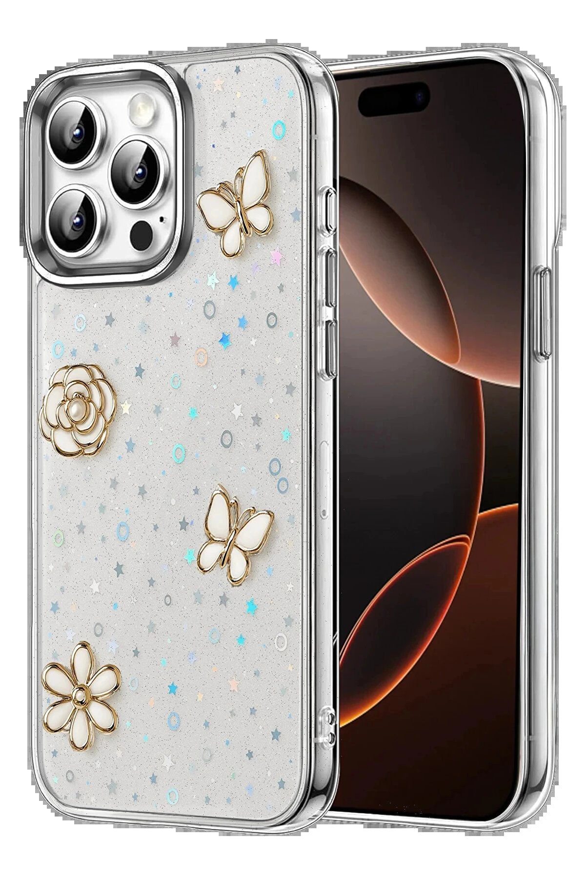 Buti̇k Apple İphone 15 Pro Fi̇yonk Desenli̇ Kapak - Desen 2-(5796)