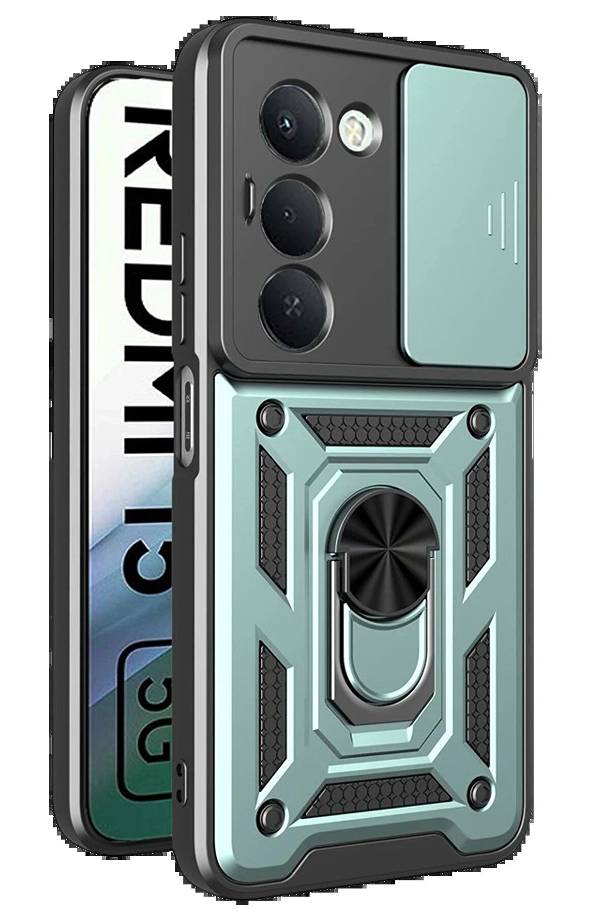 Buti̇k Xi̇aomi̇ Redmi̇ 15 4G Pars Lens Y&uuml;z&uuml;kl&uuml; Si̇li̇kon - Yeşi̇l-(5796)