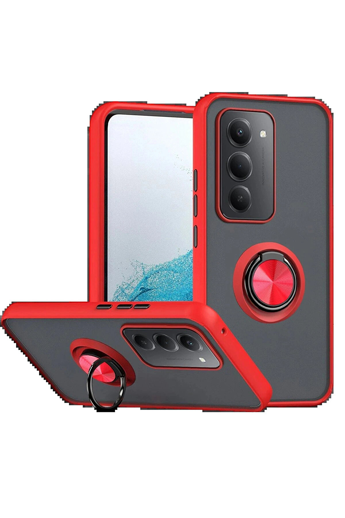 Buti̇k Xi̇aomi̇ Redmi̇ 15 4G Montreal Y&uuml;z&uuml;kl&uuml; Si̇li̇kon Kapak - Kırmızı-(5796)