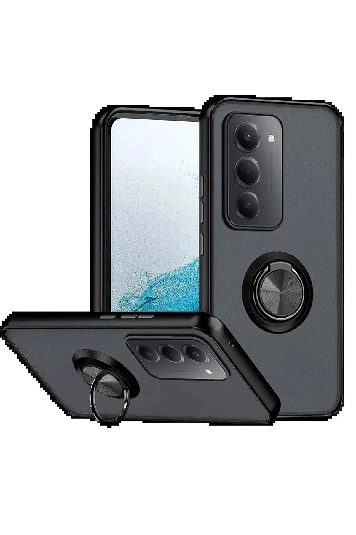 Buti̇k Xi̇aomi̇ Redmi̇ 15 4G Montreal Y&uuml;z&uuml;kl&uuml; Si̇li̇kon Kapak - Si̇yah-(5796)