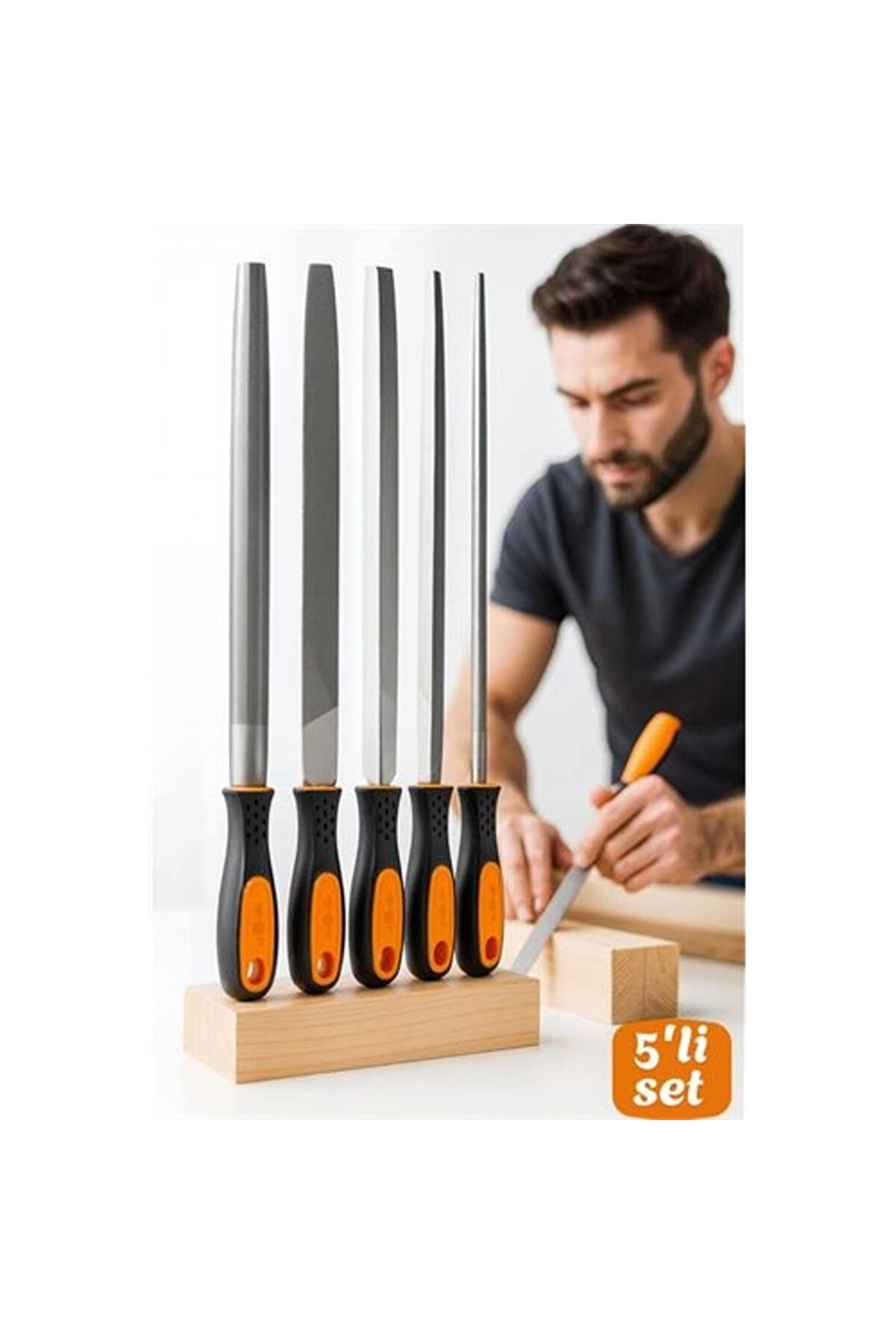 Buti̇k 5&rsquo;Li̇ Profesyonel El Eğesi̇ Ve T&ouml;rp&uuml; Seti̇ - Ahşap T&ouml;rp&uuml;s&uuml; - Ağa&ccedil; T&ouml;rp&uuml;s&uuml; End&uuml;stri̇yel Karbon &Ccedil;eli̇k