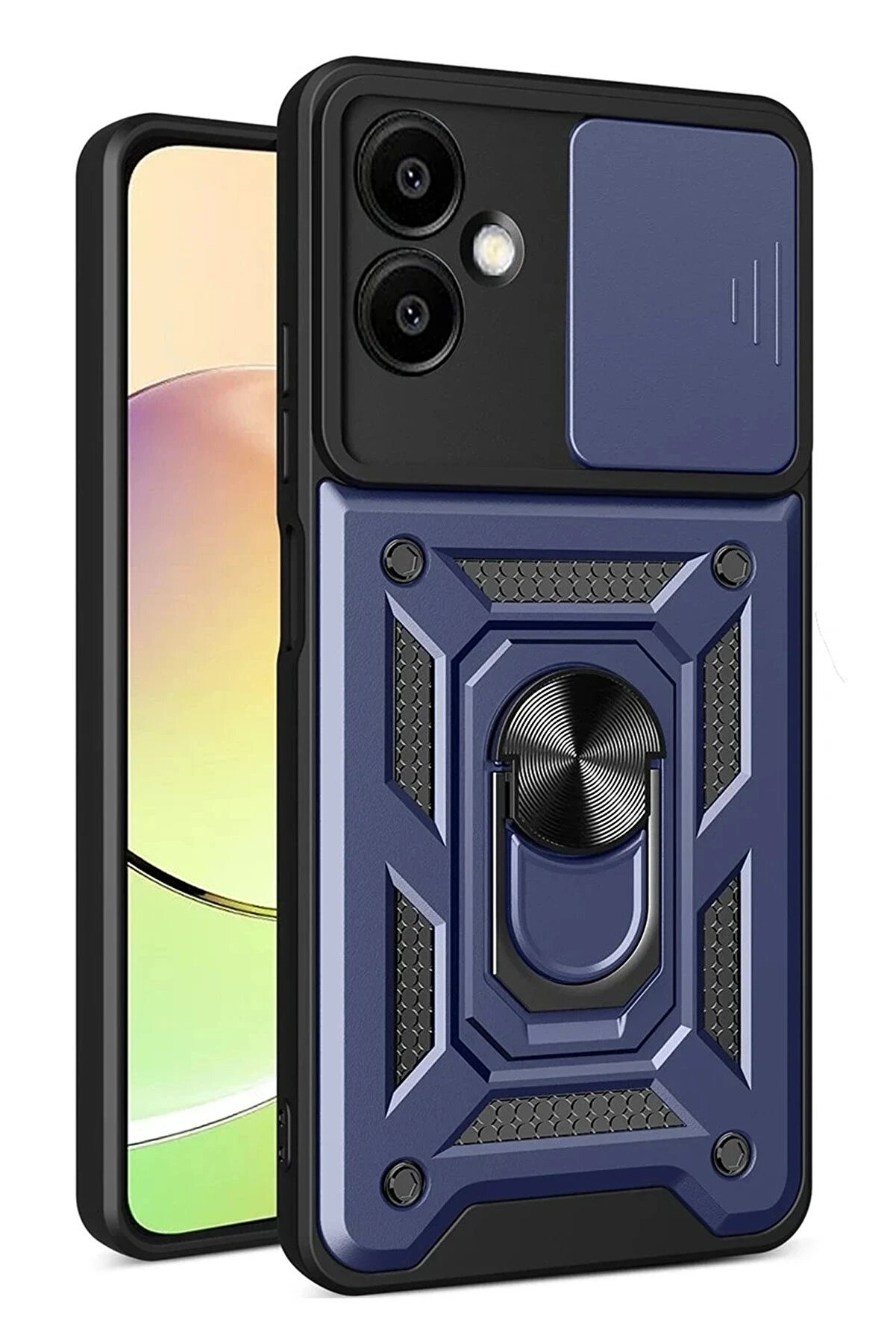 Buti̇k Samsung Galaxy A07 4G Pars Lens Y&uuml;z&uuml;kl&uuml; Si̇li̇kon - Laci̇vert-(5796)