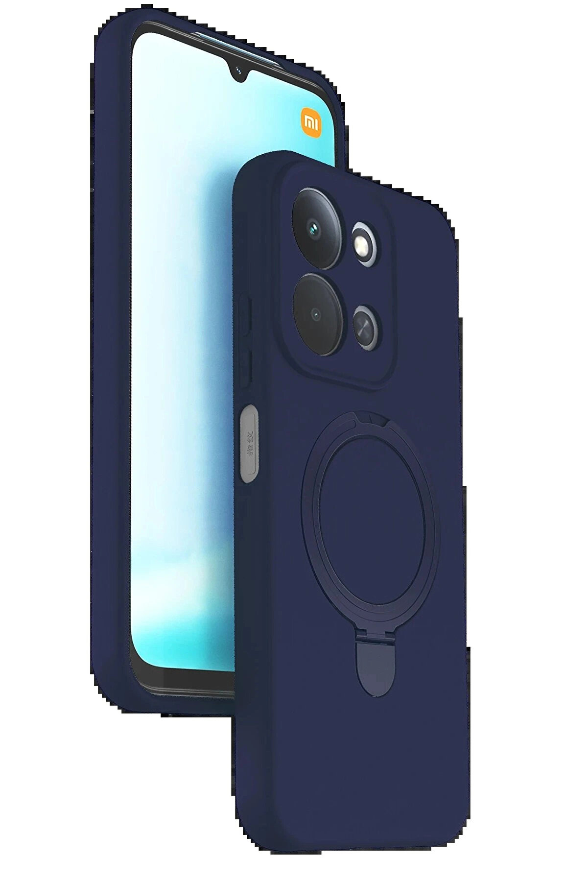 Buti̇k Xi̇aomi̇ Redmi̇ 15C 4G Regal Magsafe Standlı Kapak - Laci̇vert-(5796)