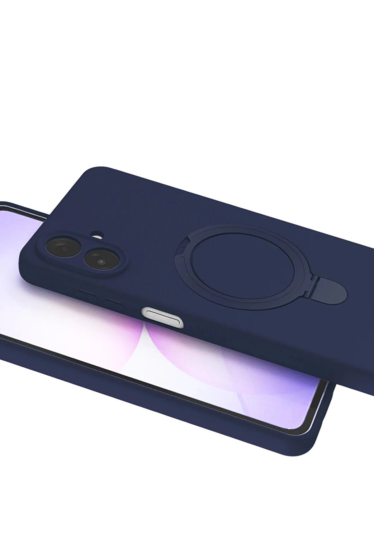 Buti̇k Samsung Galaxy A07 4G Regal Magsafe Standlı Kapak - Laci̇vert-(5796)